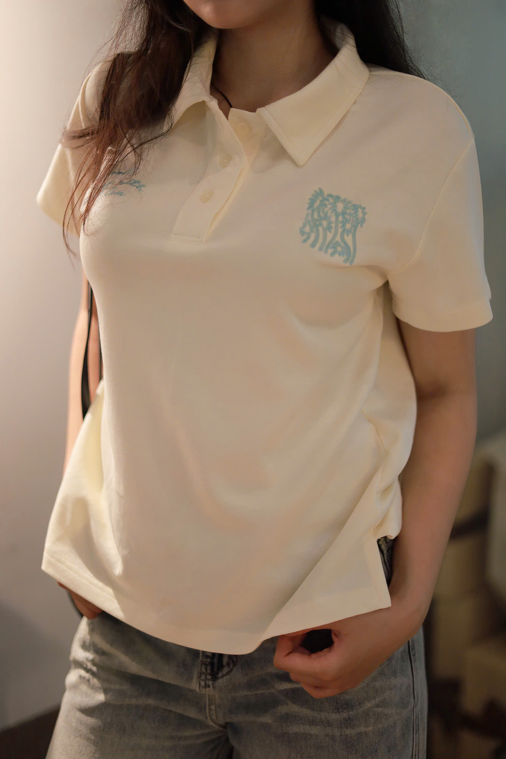 A29795-	Áo Polo nũ thêu Do small