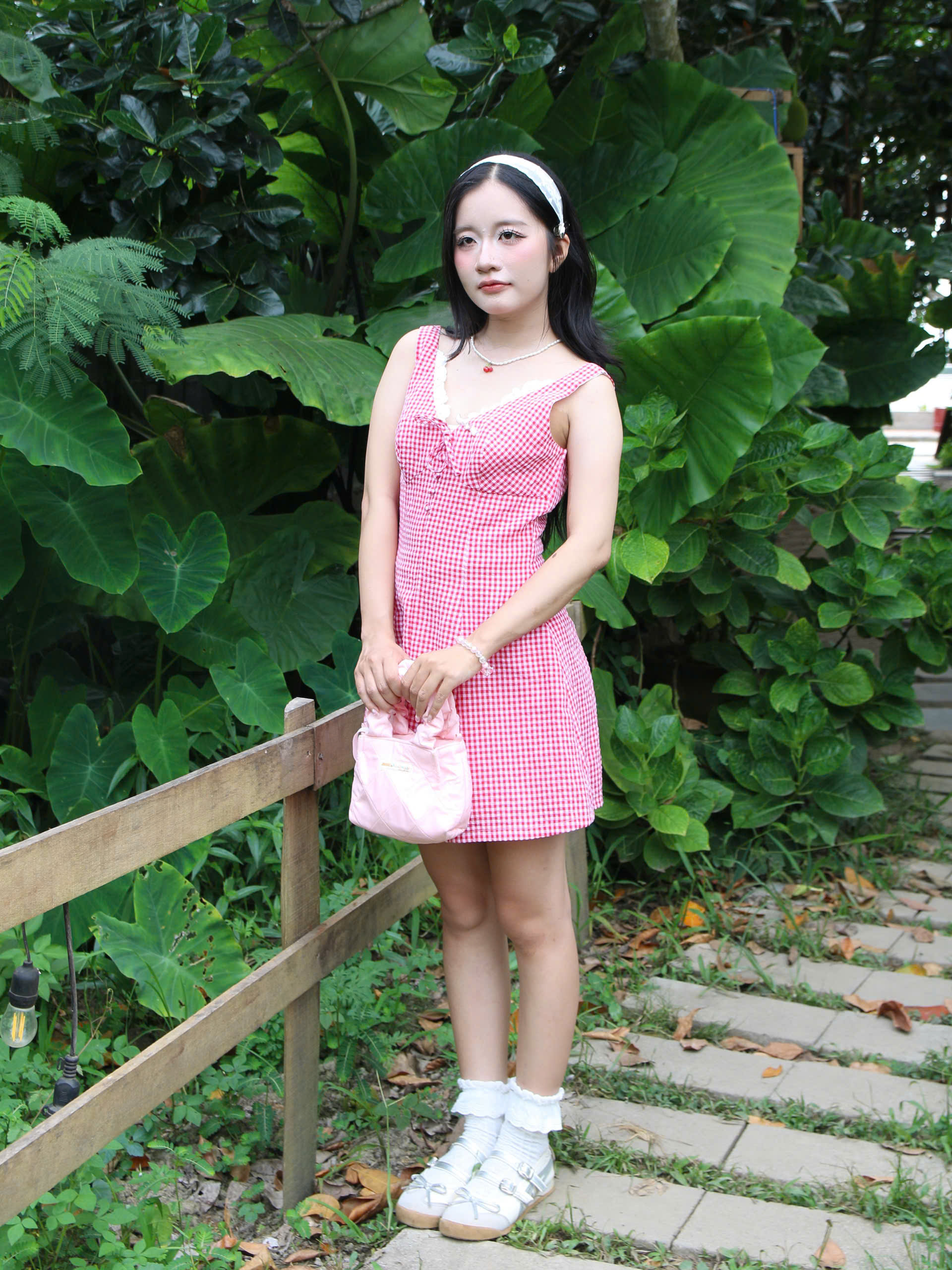 D6135 - D caro phối ren đính nơ