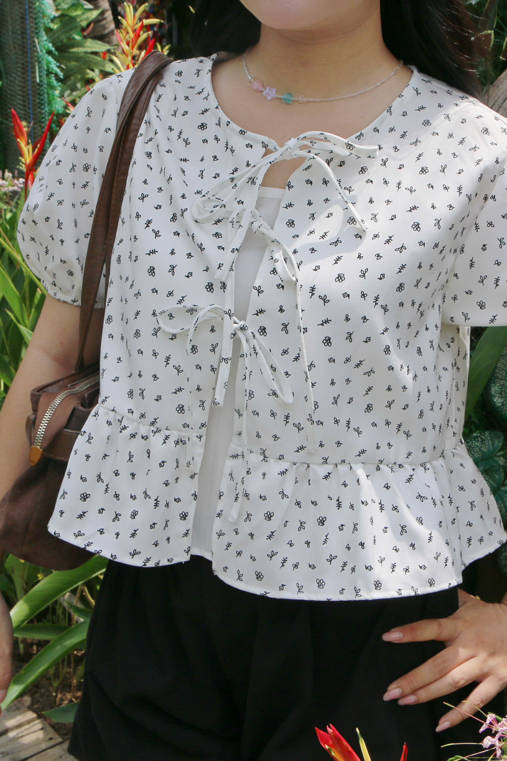 A29647-  babydoll buộc nơ trước kèm áo trong 1703