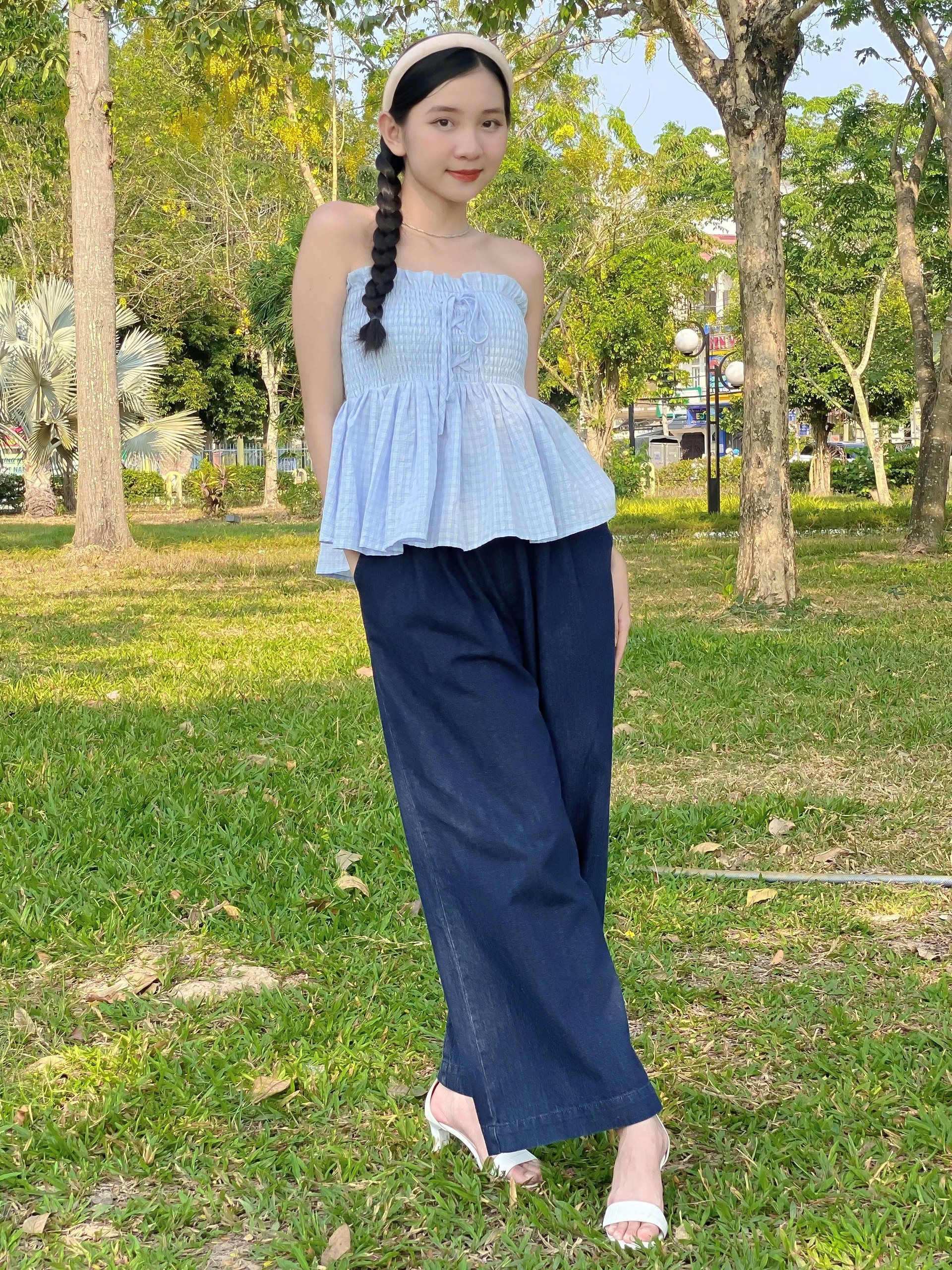 Q7982 - 	Q culottes J lưng thun nhấn li trước