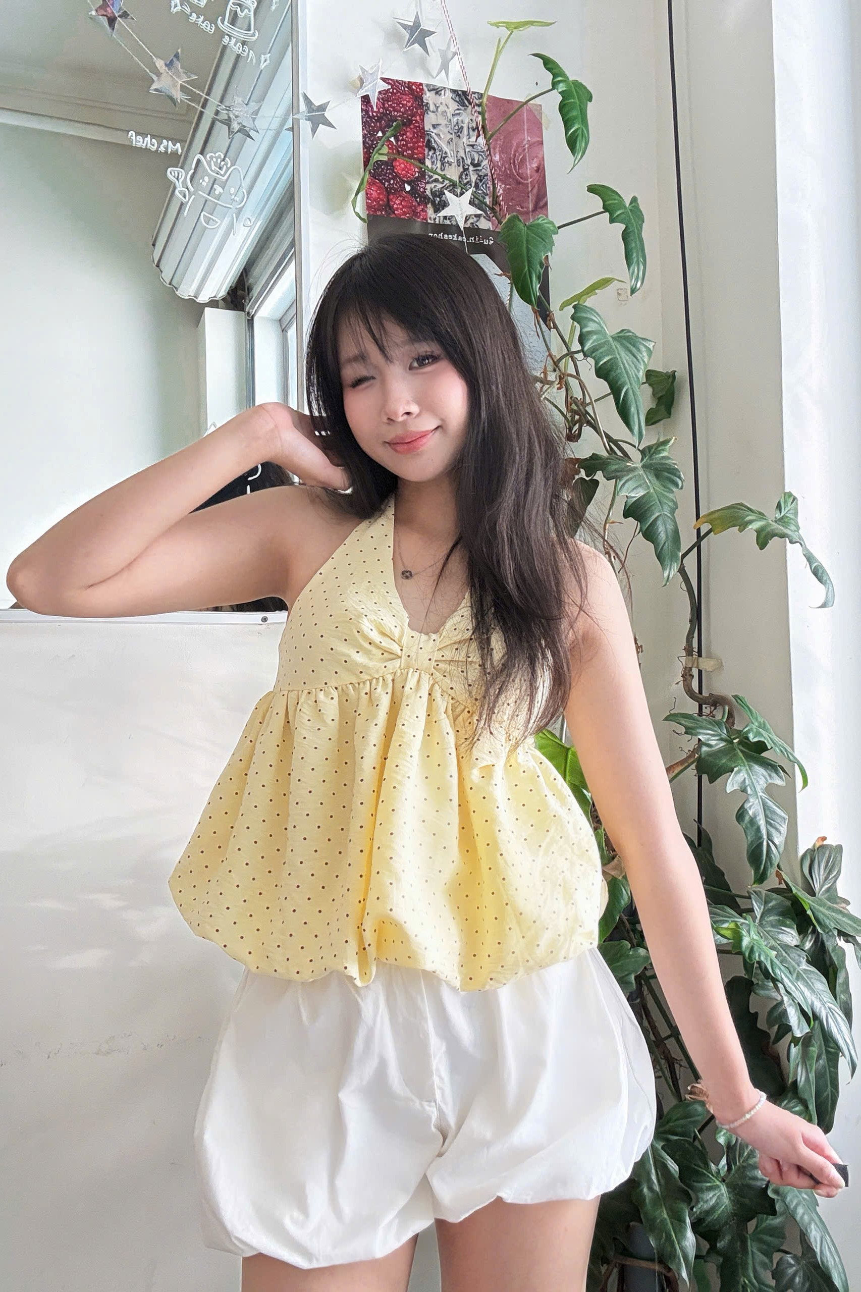 A29684 - A cổ yếm lai bí buộc nơ chấm bi