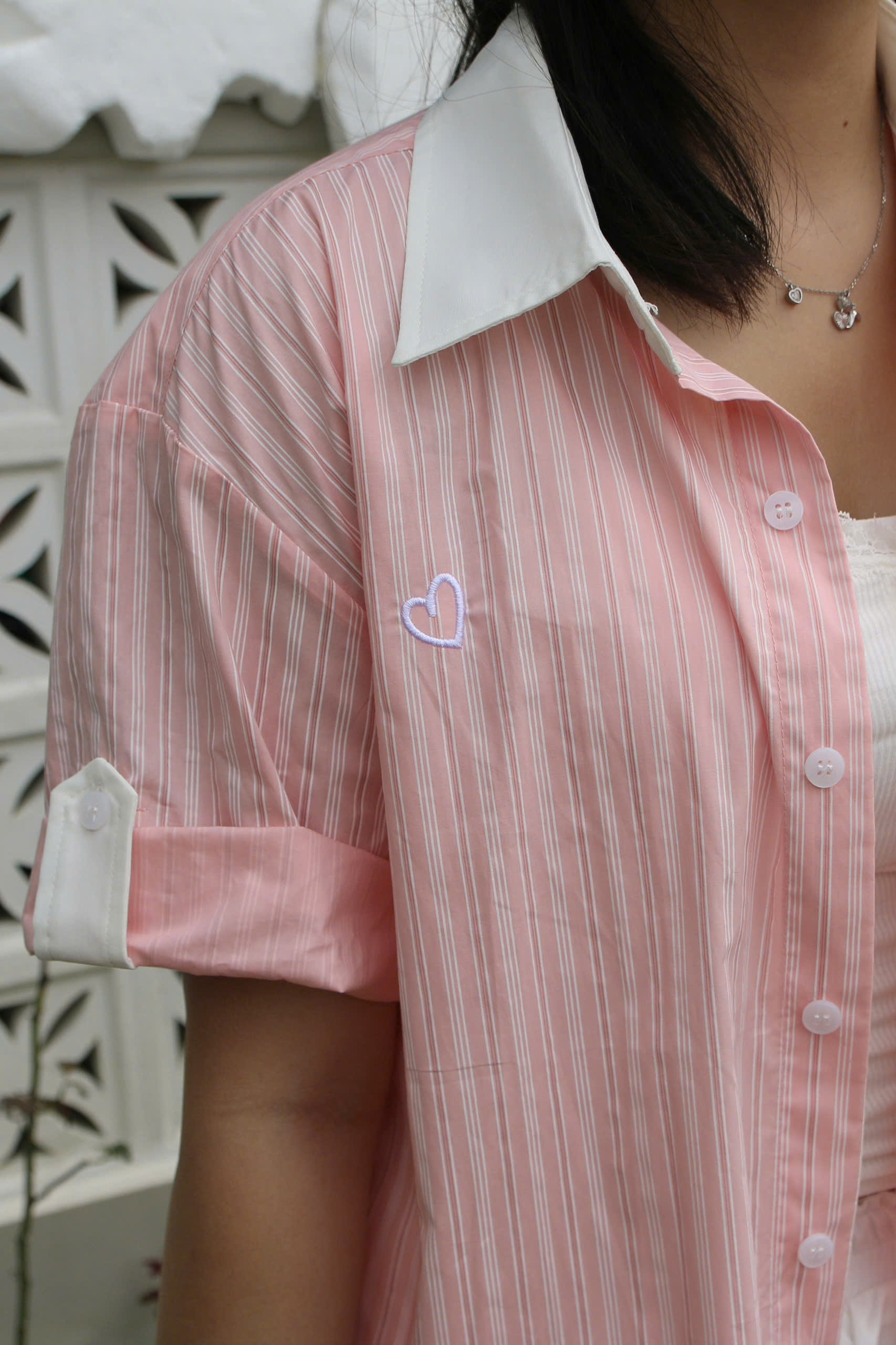 A29077 - A smi phối cổ xăn tay thêu Lit