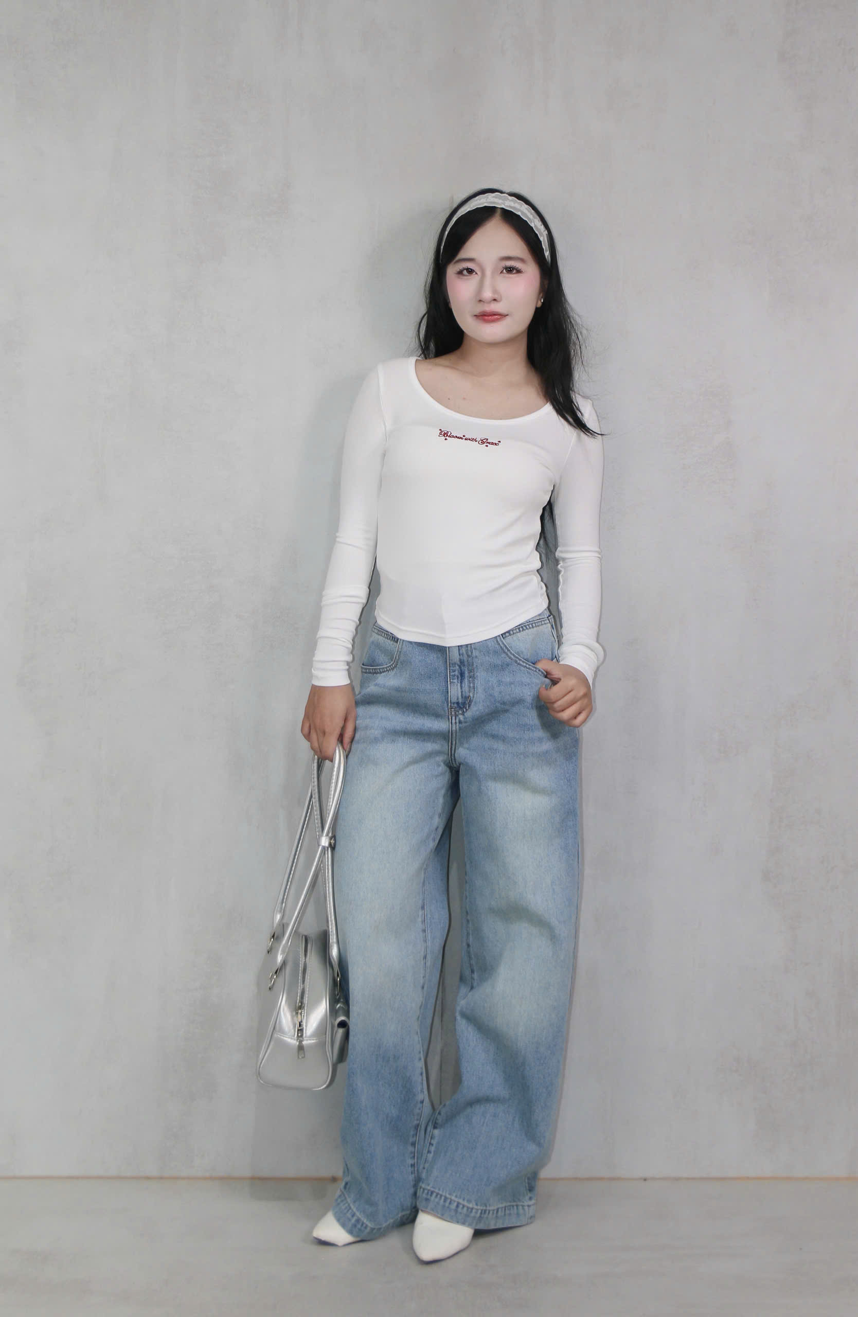 Q9771 - Q Culottes Jeans túi bầu rã túi