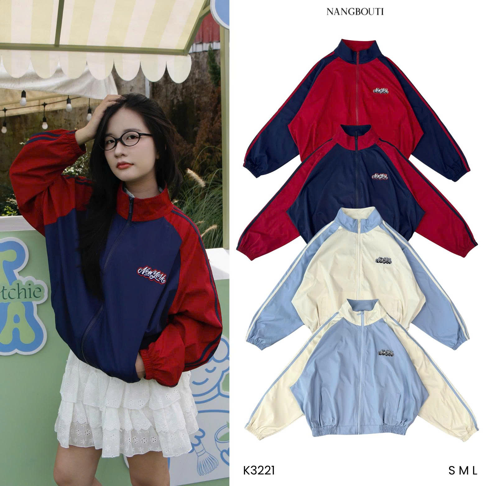 K3221 - K dù cổ trụ thêu NY