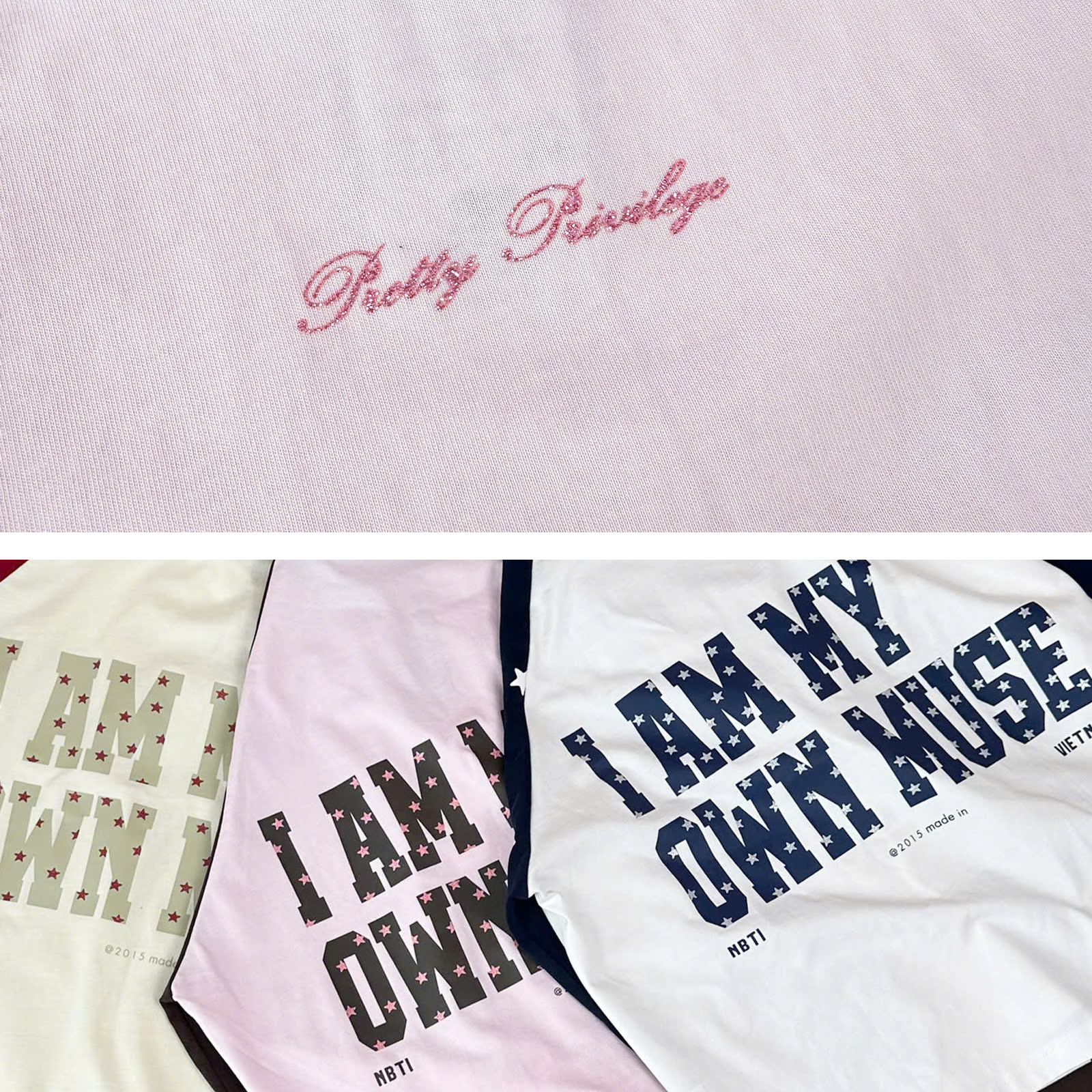A29901- Áo thun raglan Tay Dài in Pretty