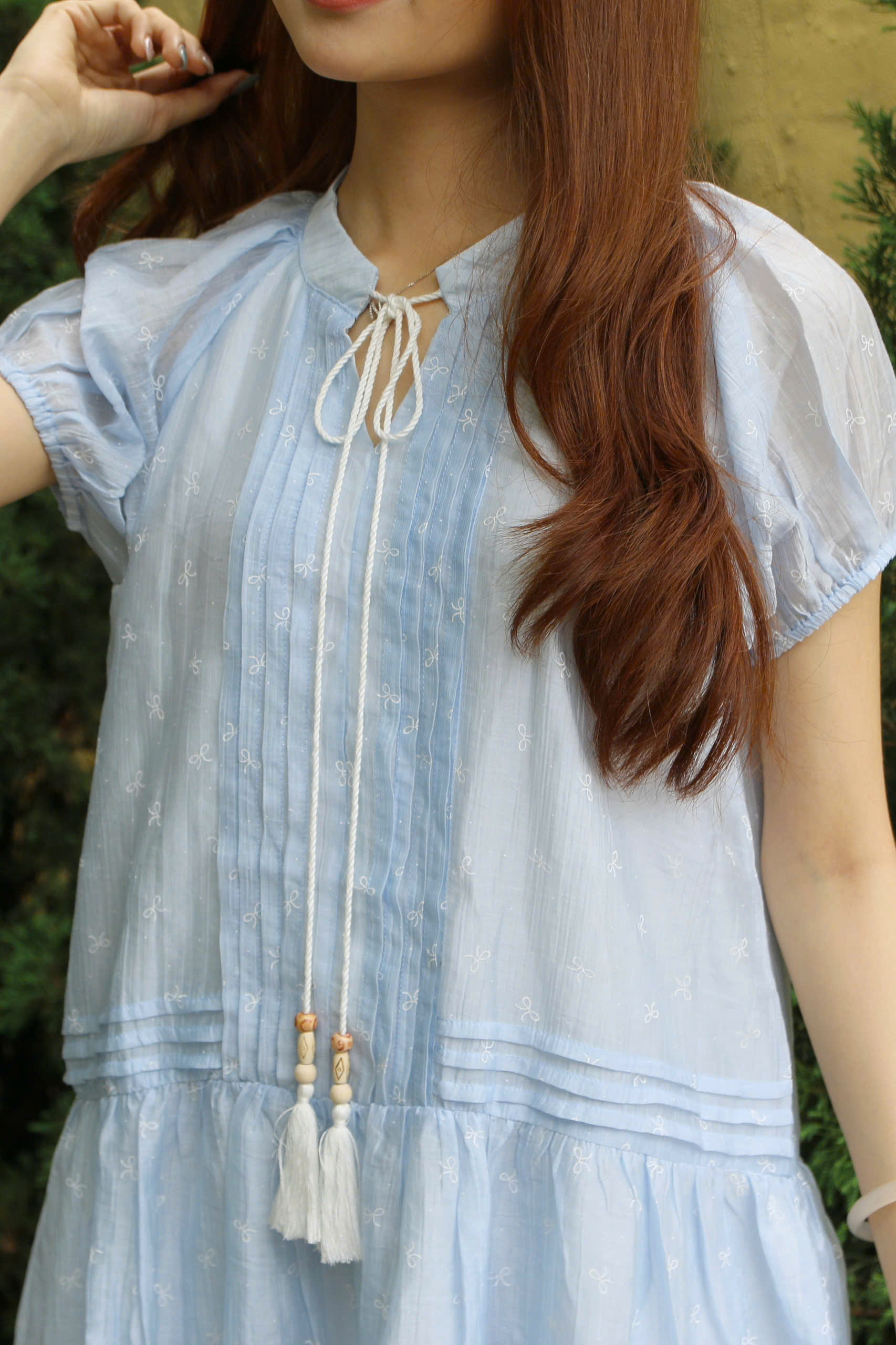 D6151 - D babydoll bèo lai xếp li dọc