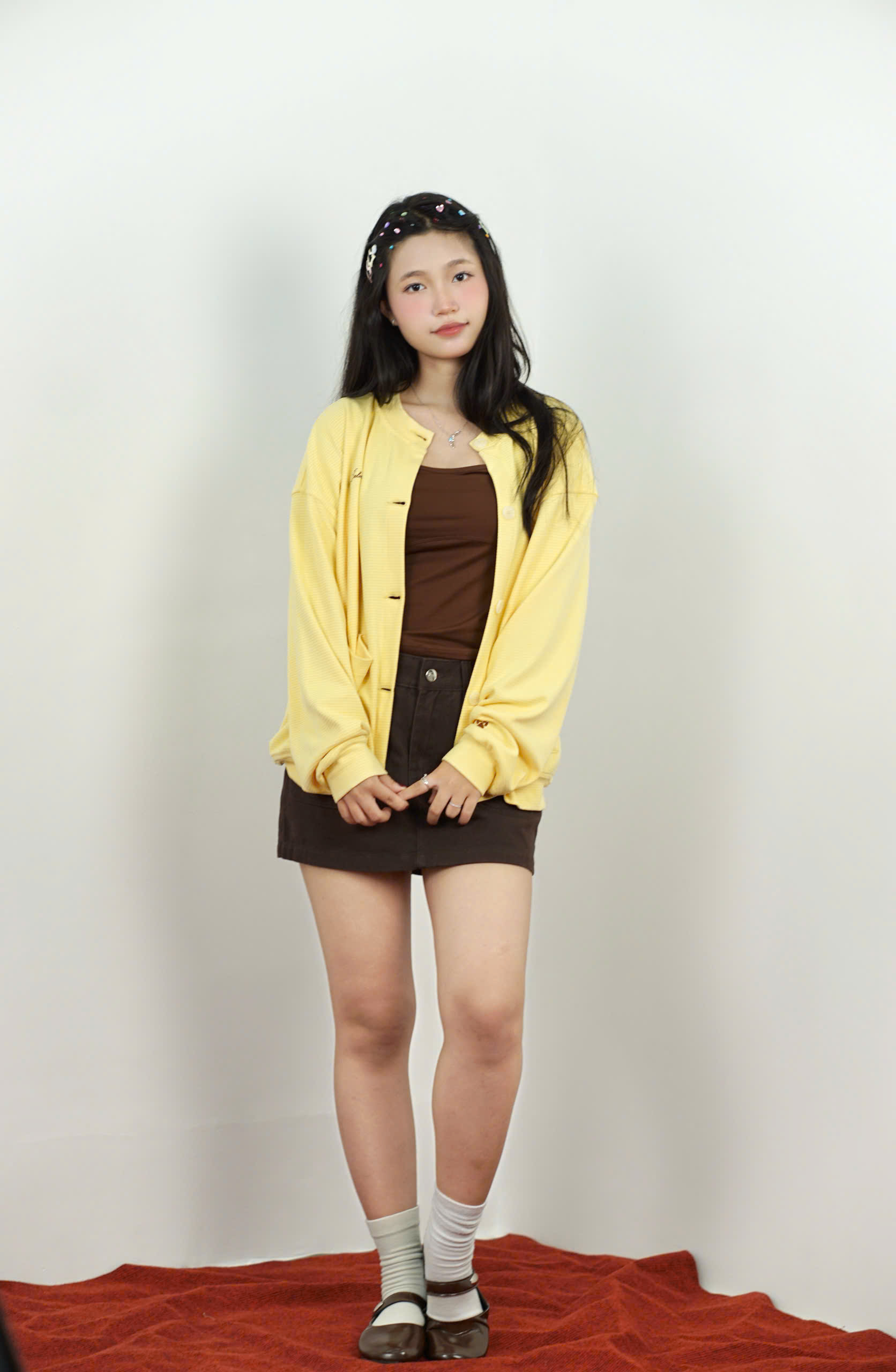 K3334 - Khoác thun cardigan sọc thêu gấu