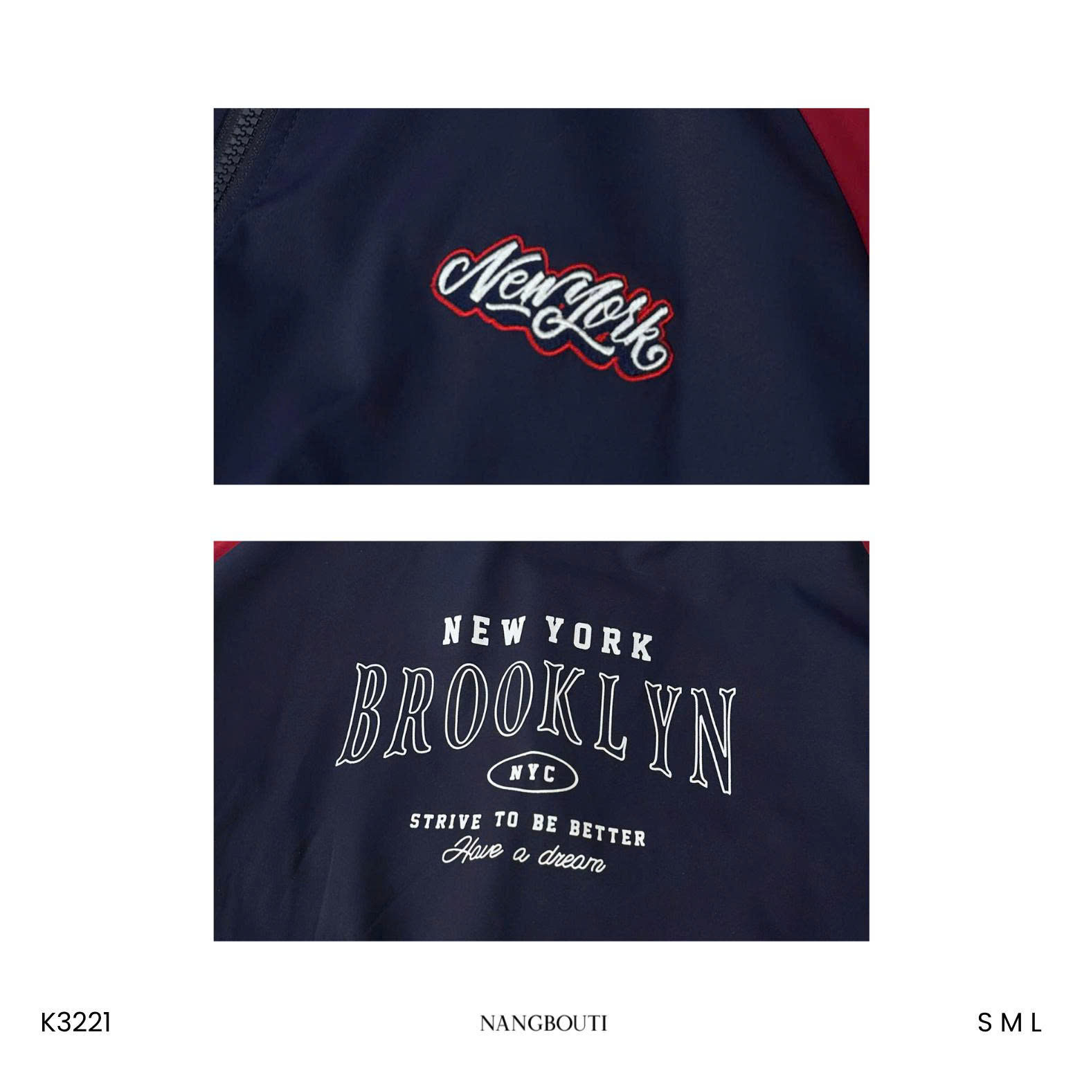 K3221 - K dù cổ trụ thêu NY