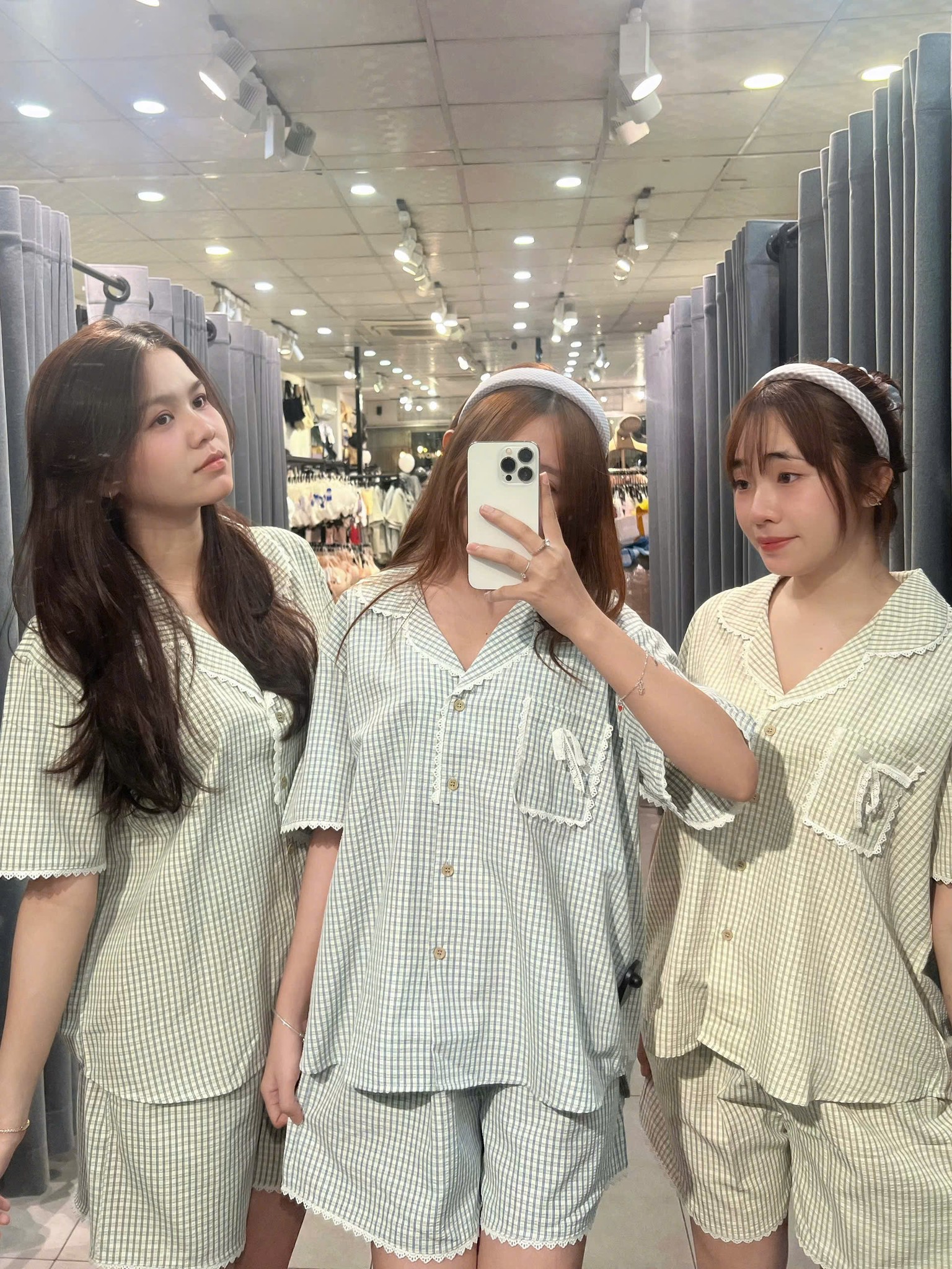 SE1465 - SE 3 món Áo bẹt vai Crop zip sau kèm váy dài + buộc tóc