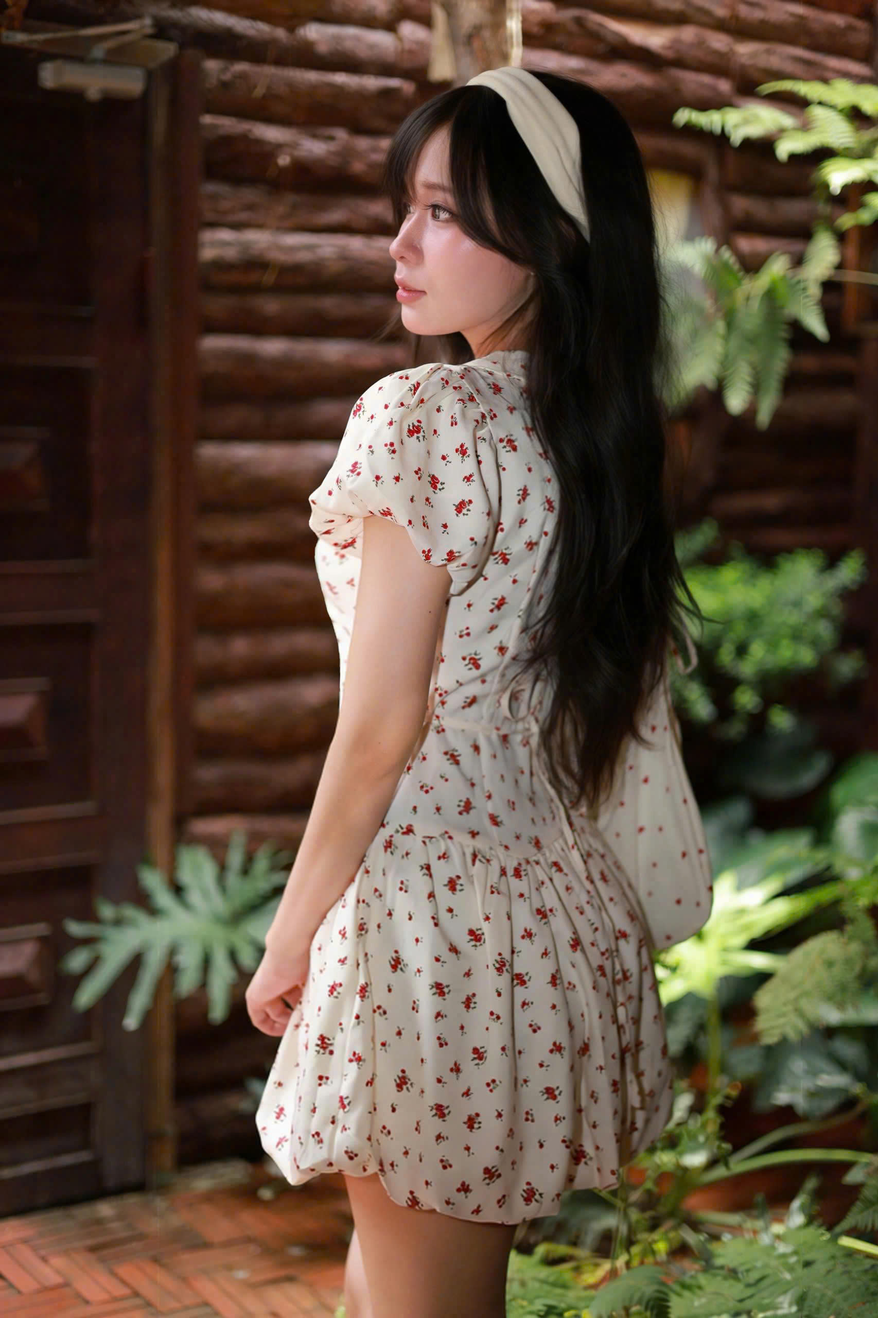 D6287 - Đầm bí phối nhiều nơ buộc eo