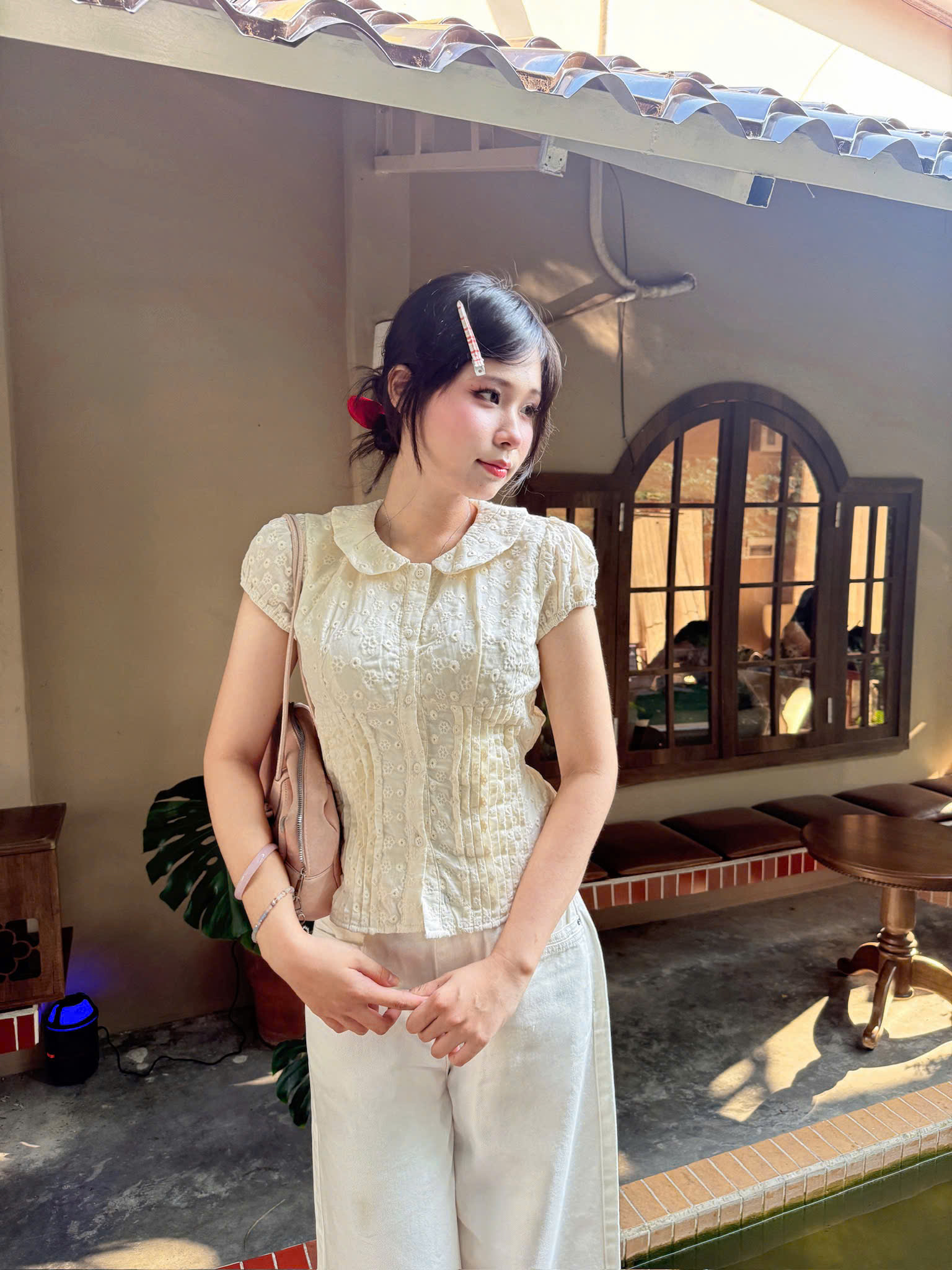 A29635 - A kiểu cổ sen dây buộc eo