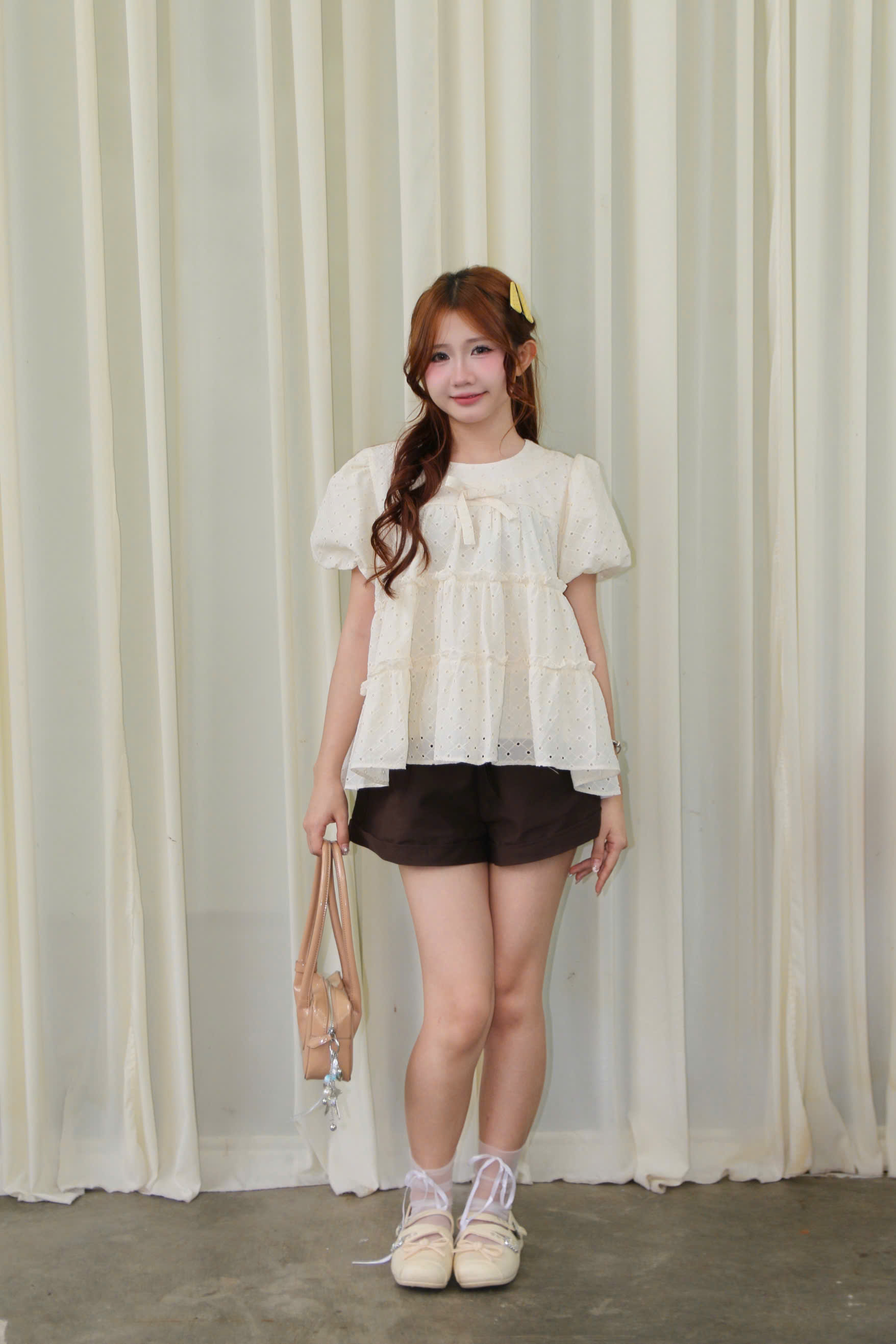 A30026 - Áo babydoll bèo tay bí