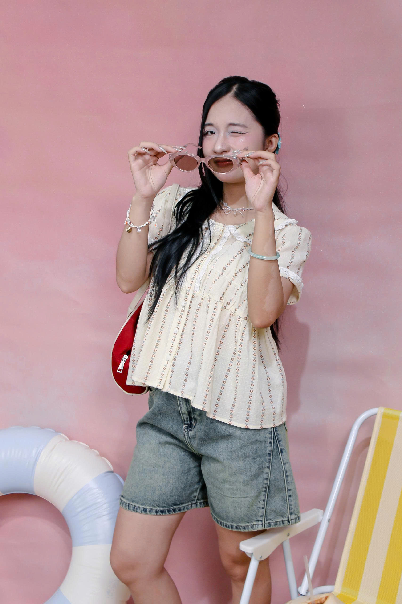 A29512 - A kiểu babydoll cổ sen ren dún ngực