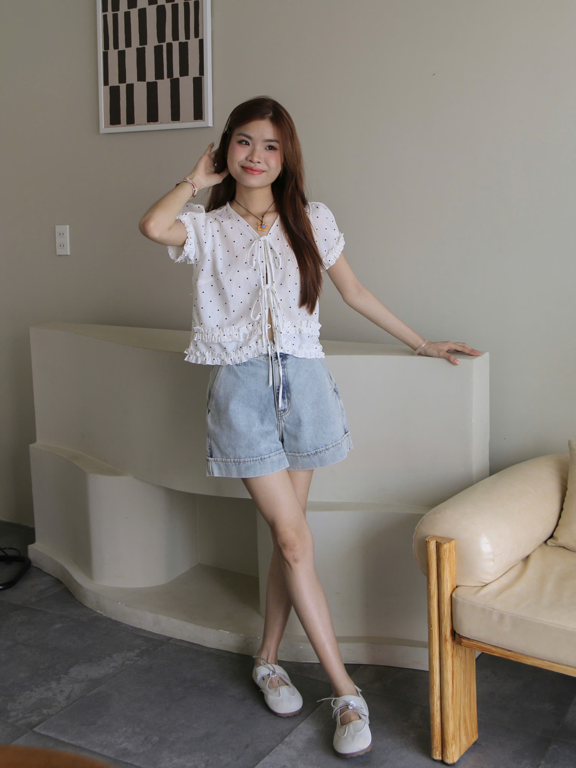 A29219 - A kiểu buộc dây nơ bèo lai&tay