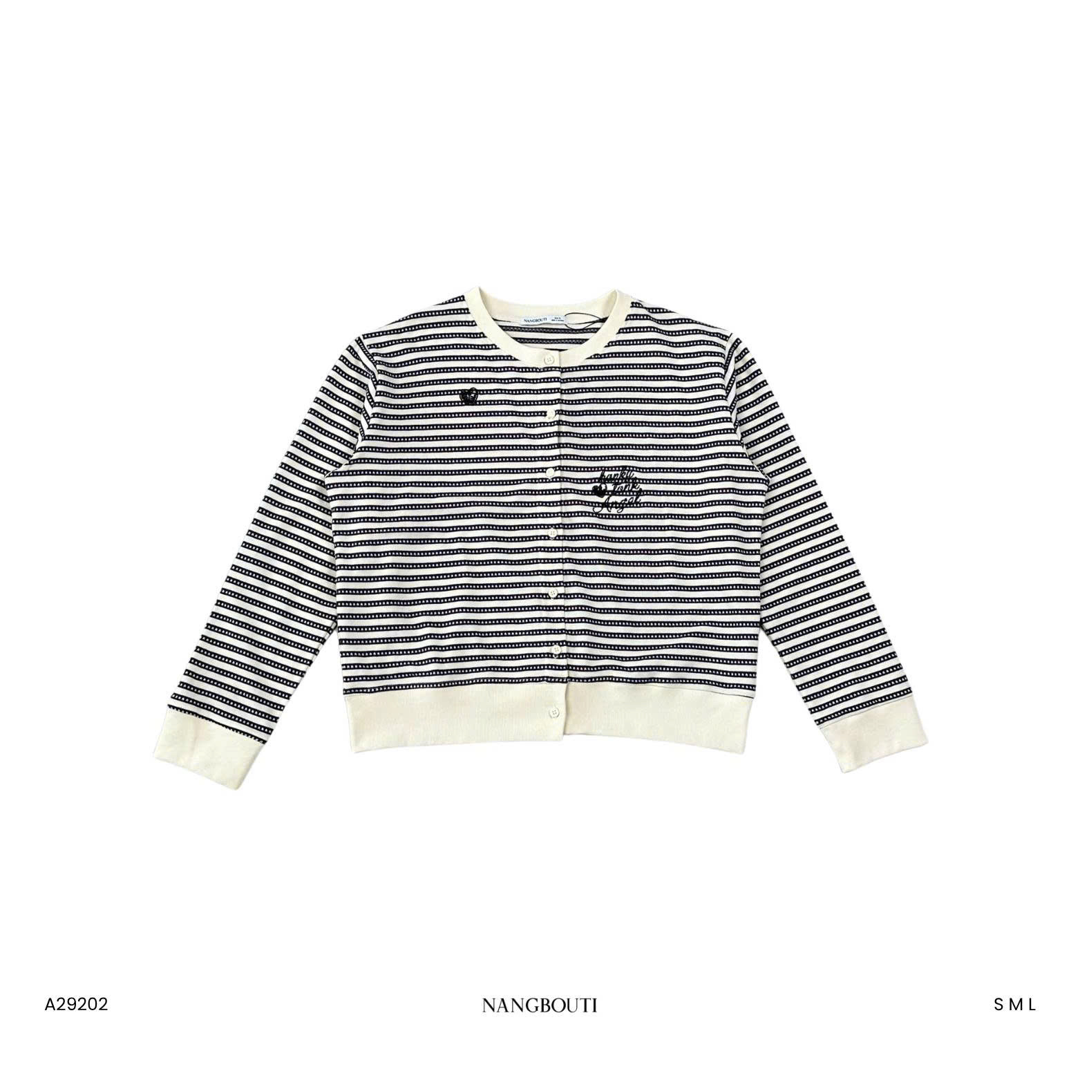 A29202 - A Cardigan sọc thêu Angel
