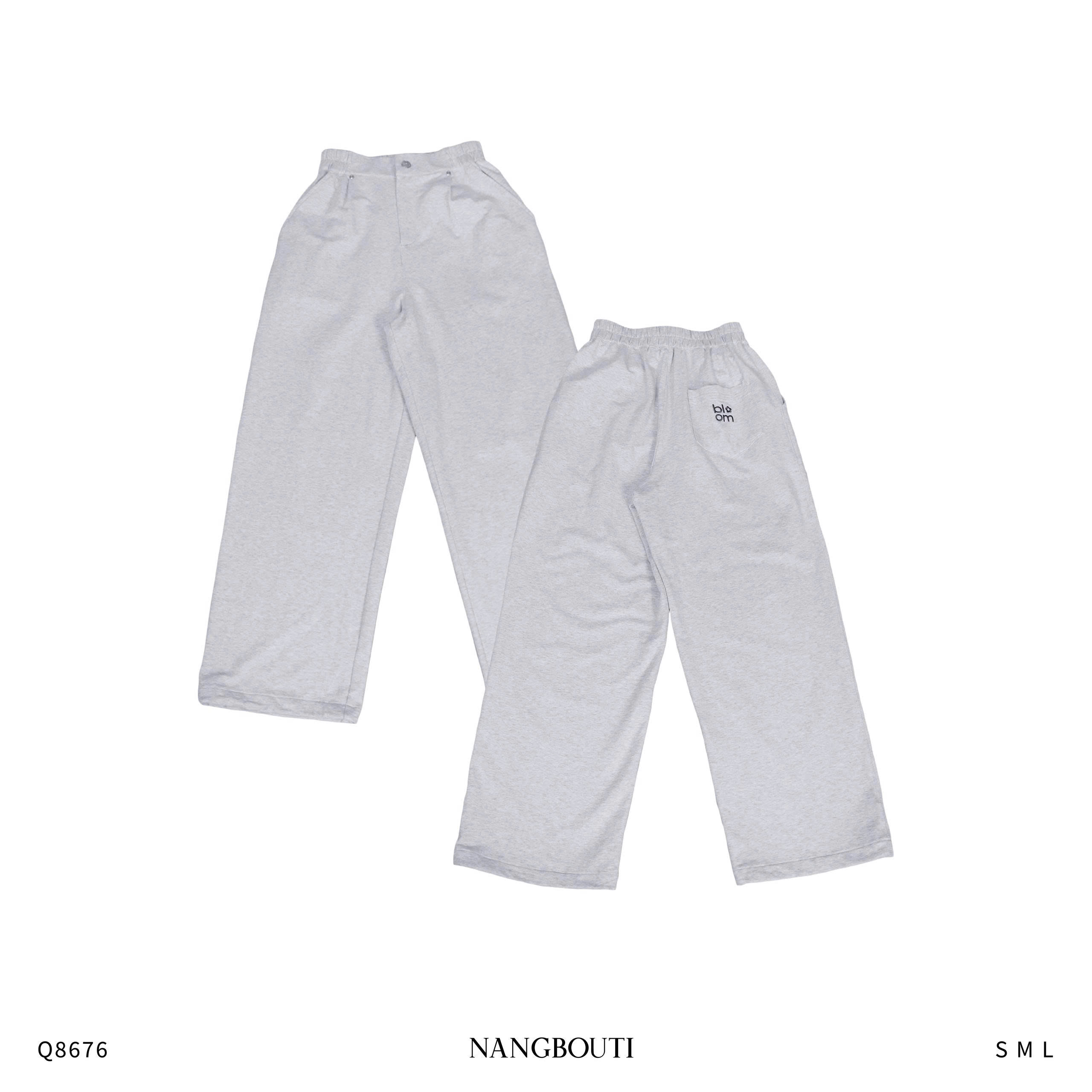 Q8676 - Q thun ống rộng túi xéo lai rut dây thêu Bloom