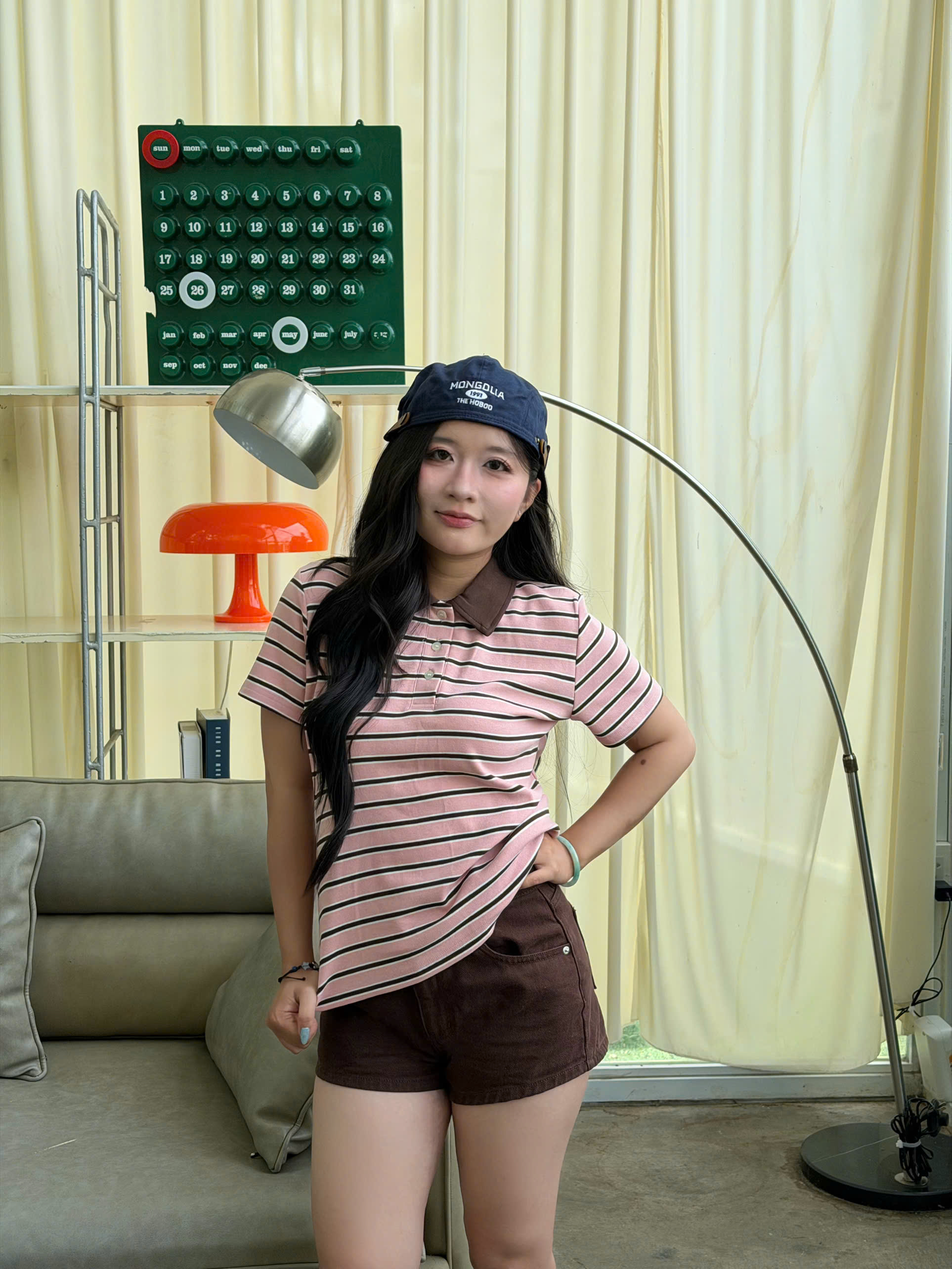 A29933-Áo thun PL sọc phối cổ