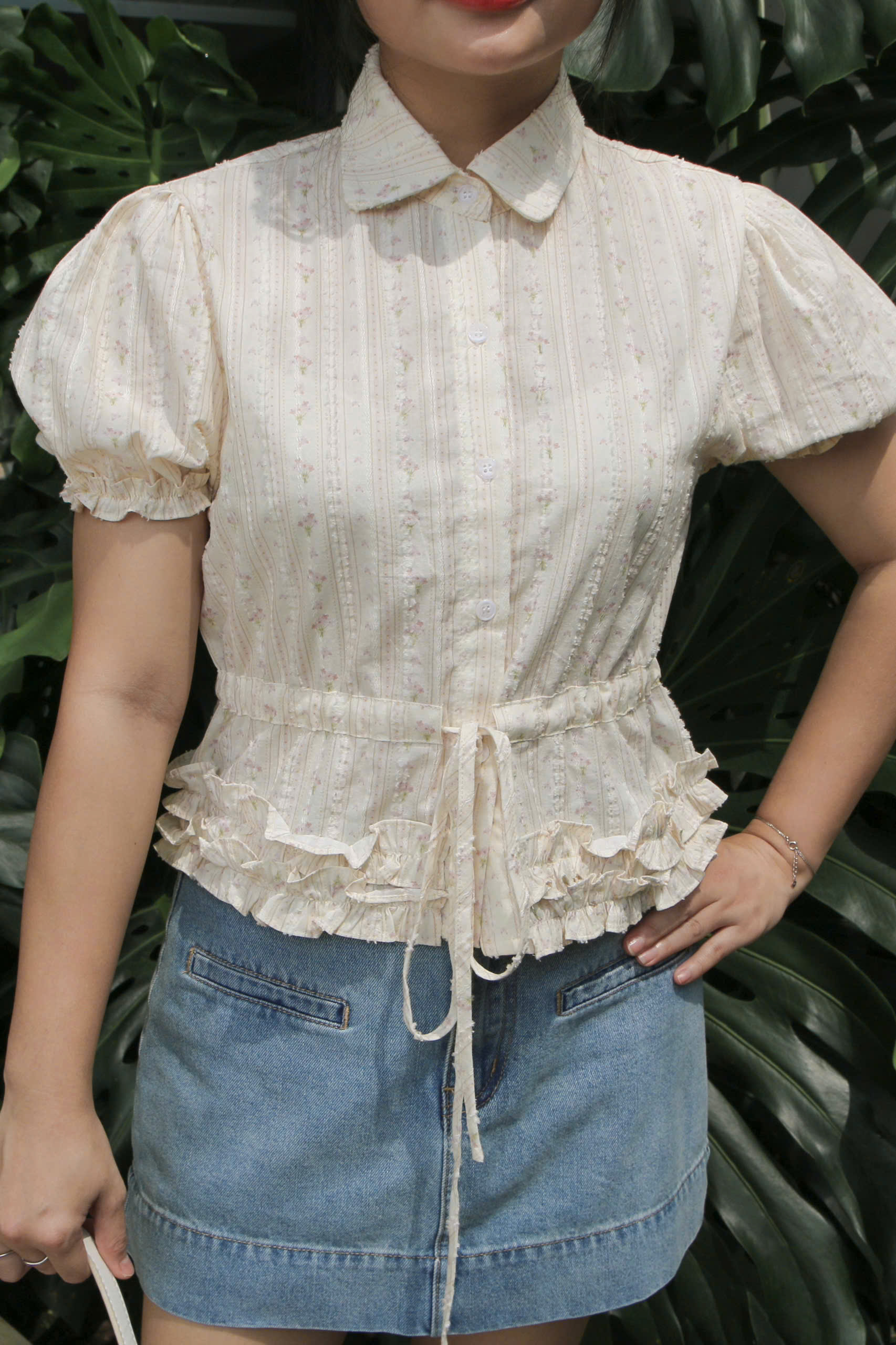 V4008 - V J ngắn lai to 2 túi mổ ngang