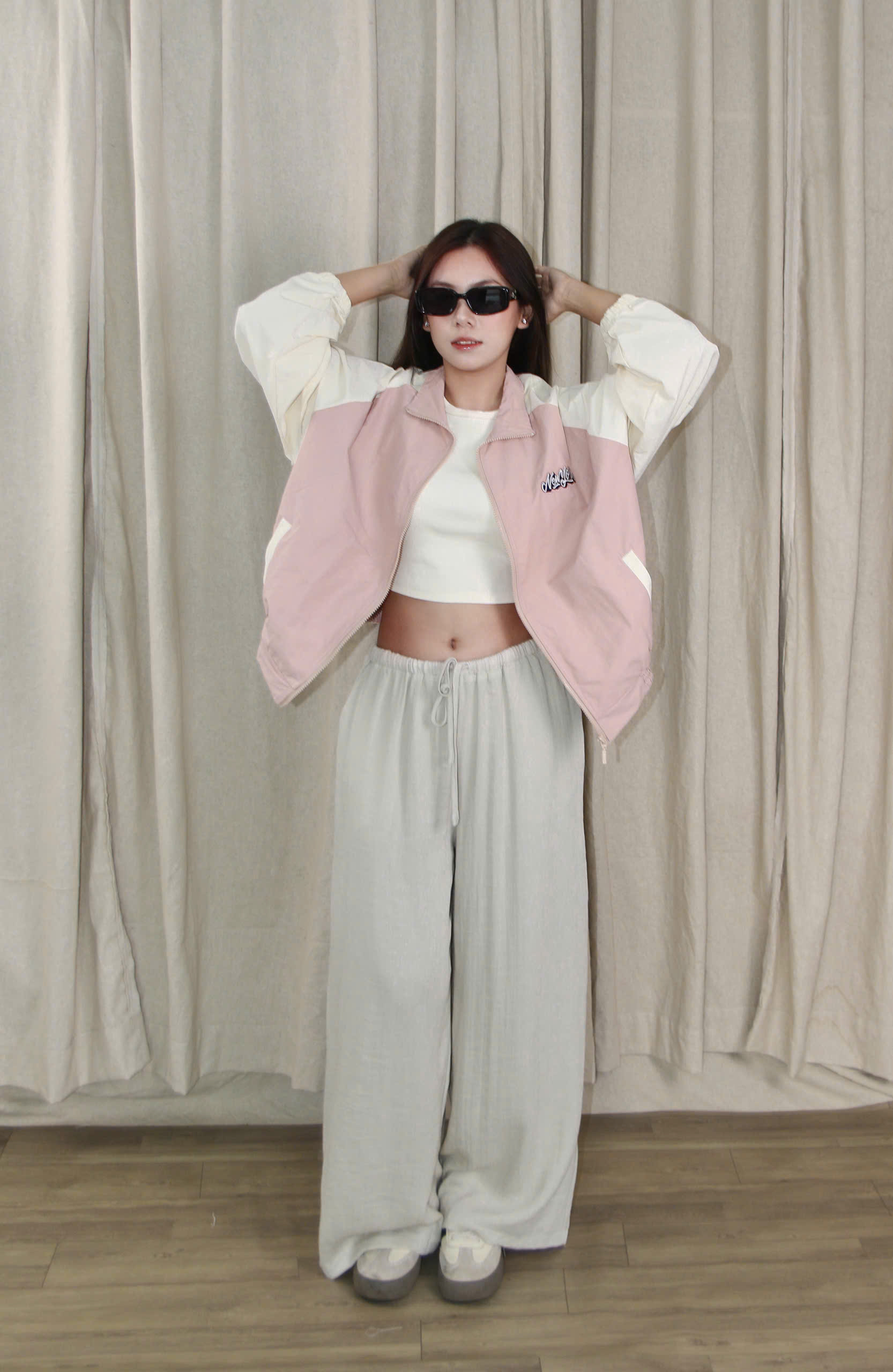 Q9787- 	Q linen nữ ống rộng lưng thun