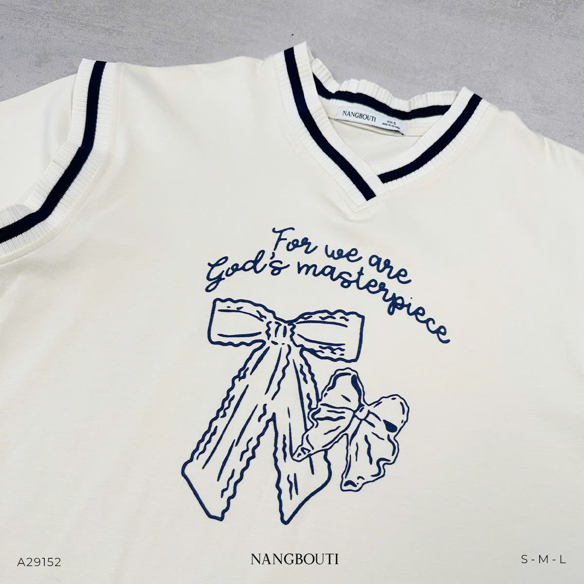 A29152 - A thun phối bo dệt sọc in nơ For we