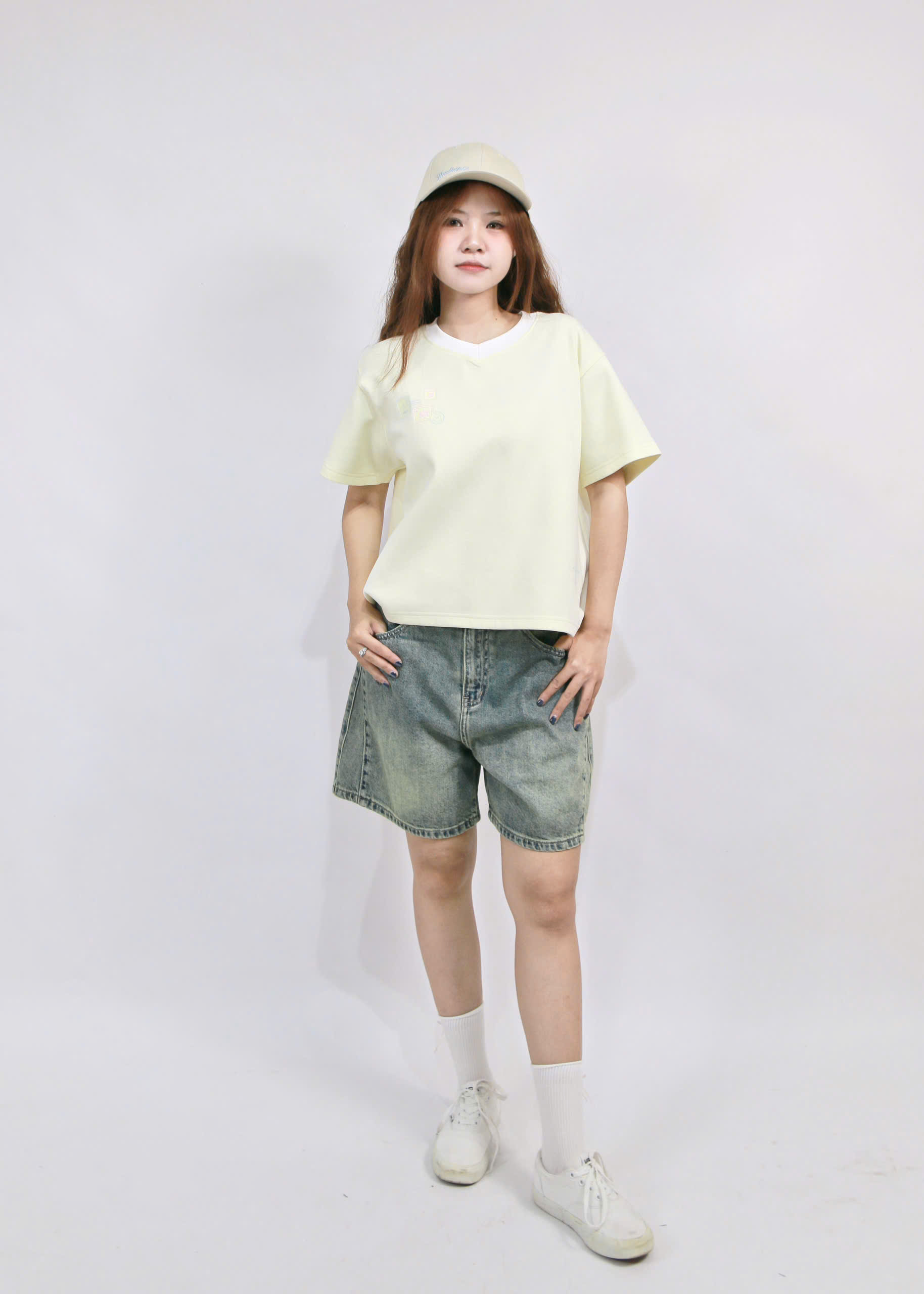 A29716- A thun cổ tim boxy in Love letters
