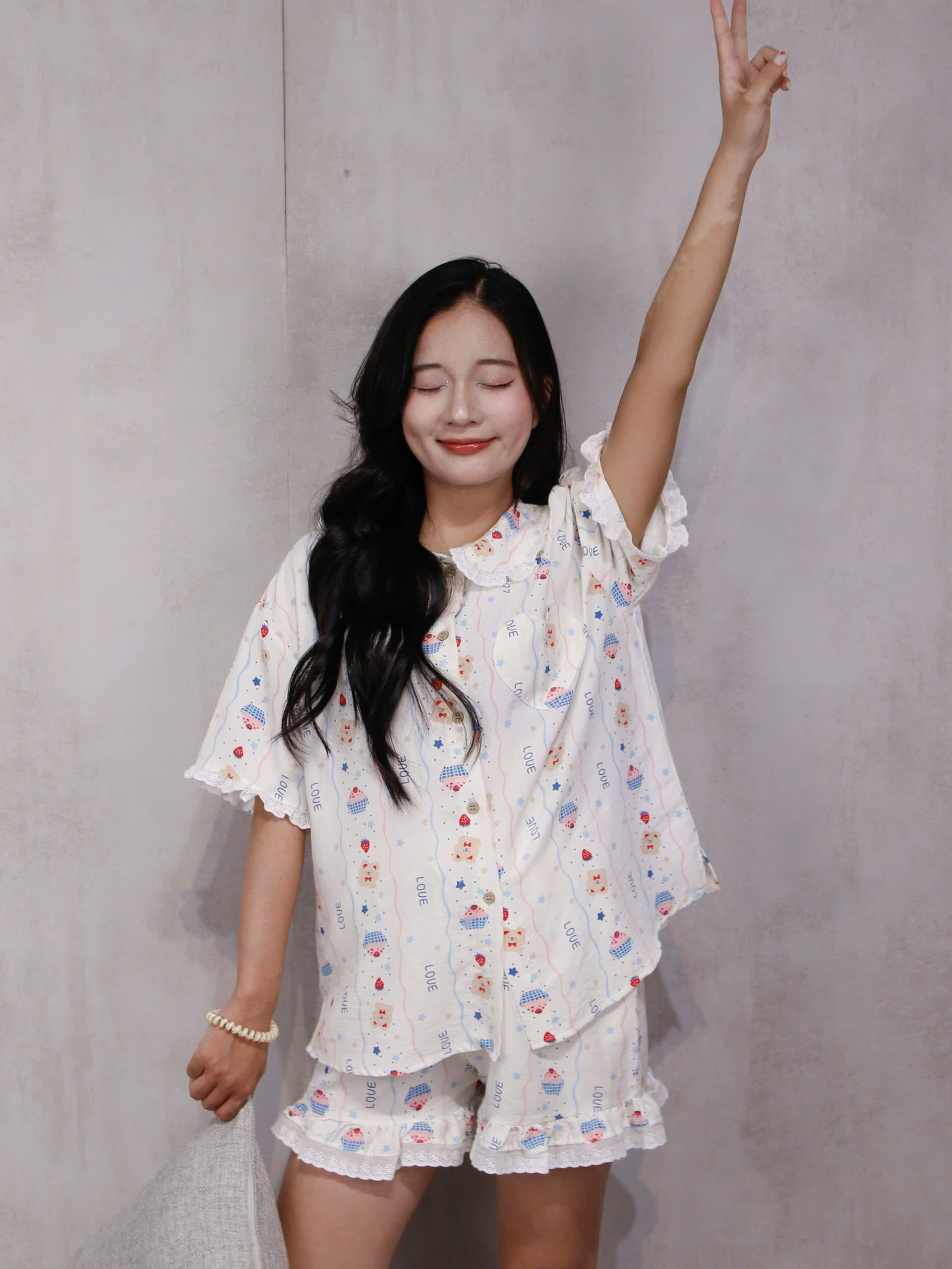 SE1946- SE bộ 2 món phối ren túi trái tim 2609