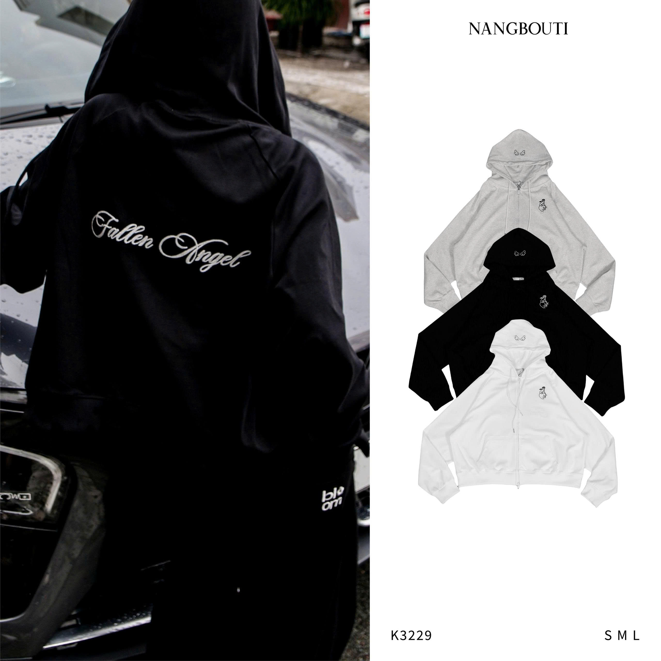 K3229-Áo khoác thêu Fallen Angel