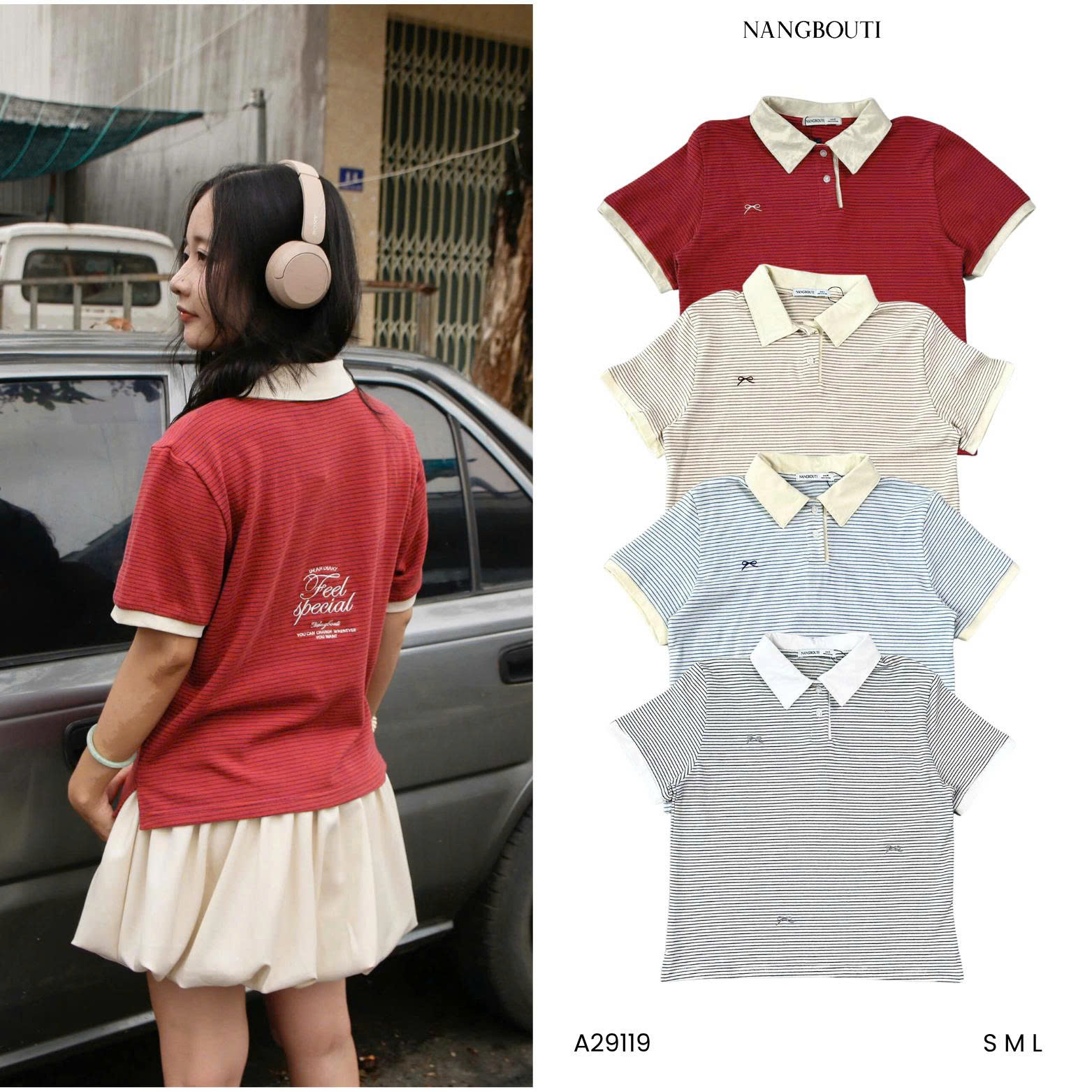 A29119 - A PL sọc phối thêu Fell