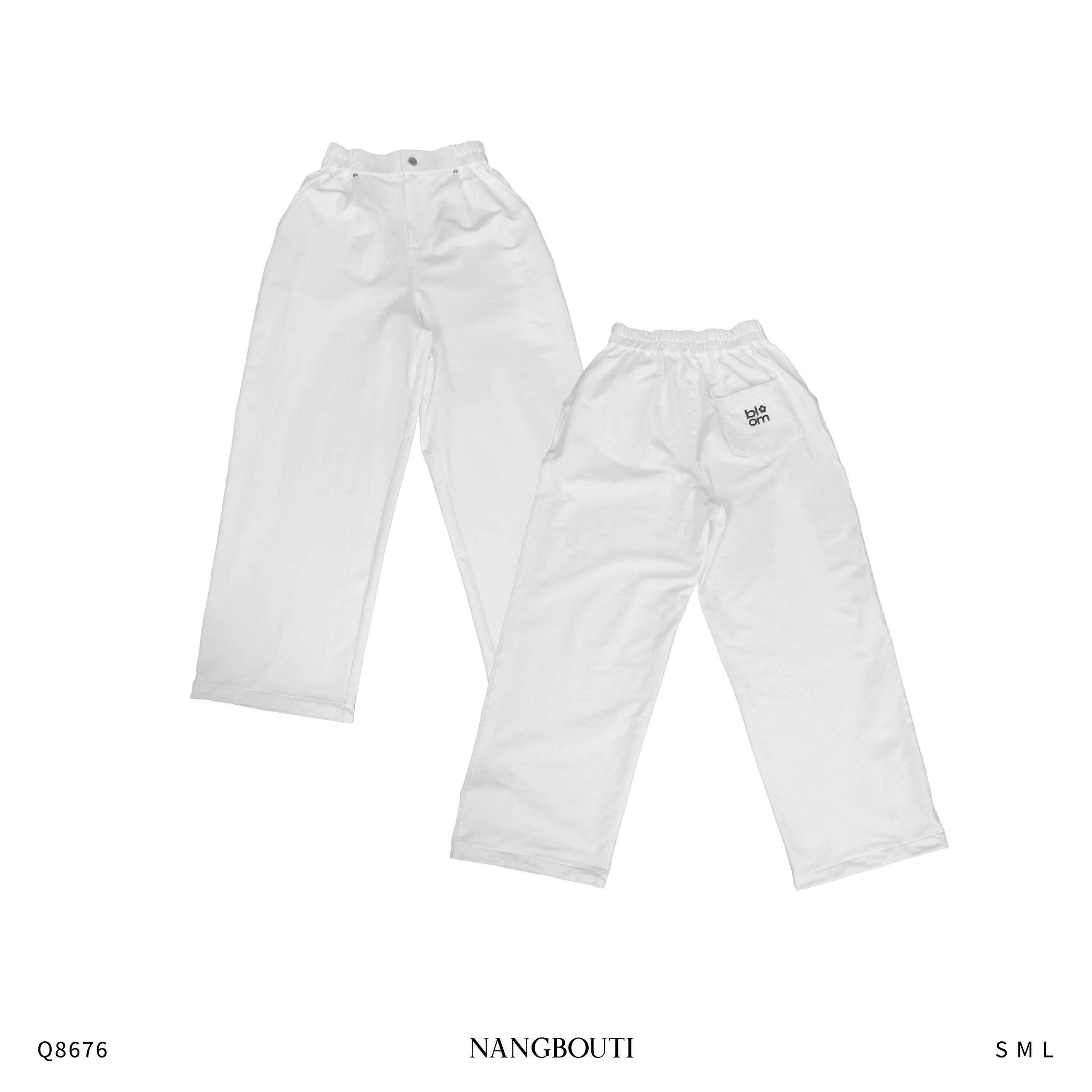 Q8676 - Q thun ống rộng túi xéo lai rut dây thêu Bloom