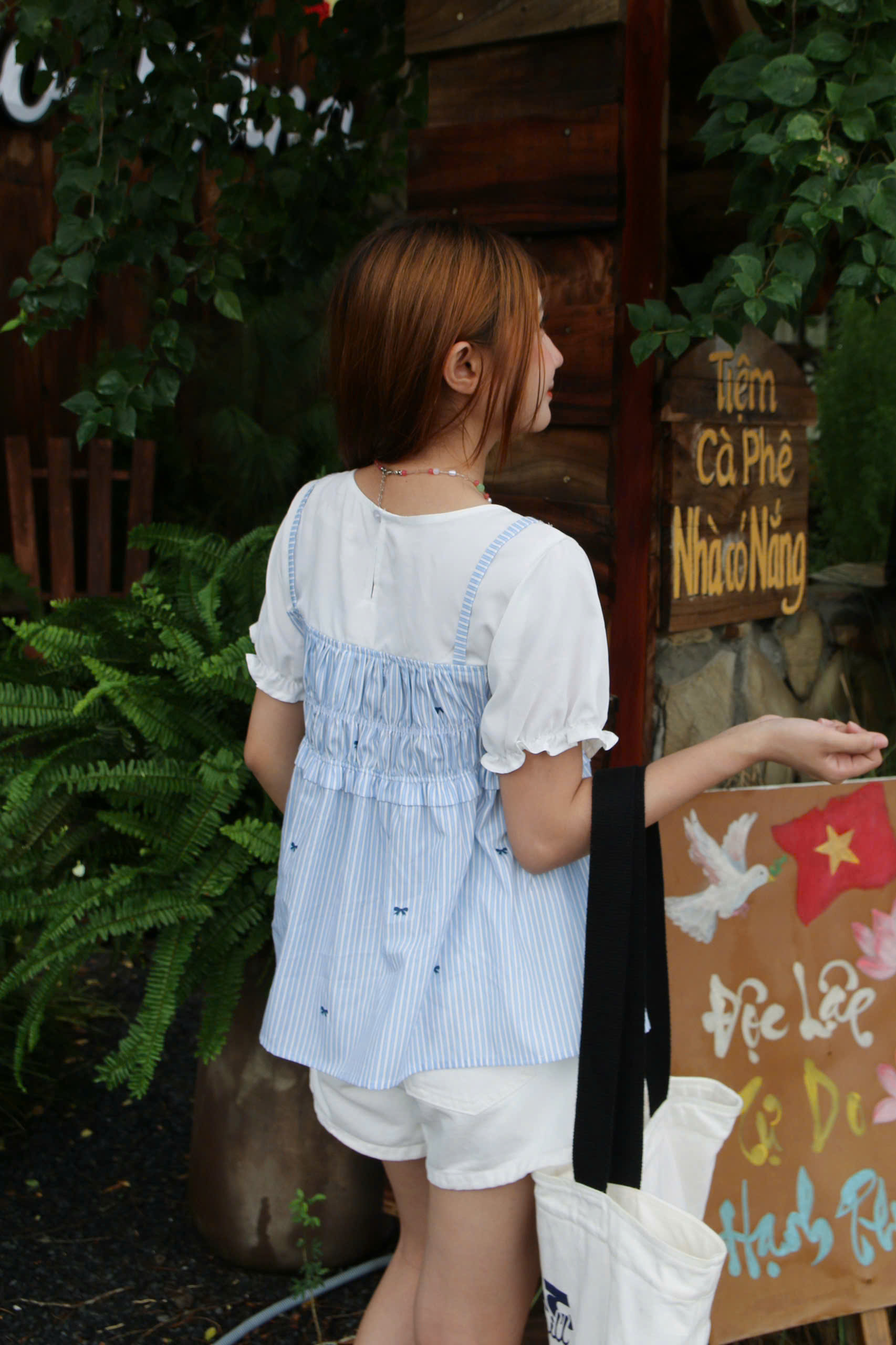 A28691 - A babydoll kiểu phối dún ngực
