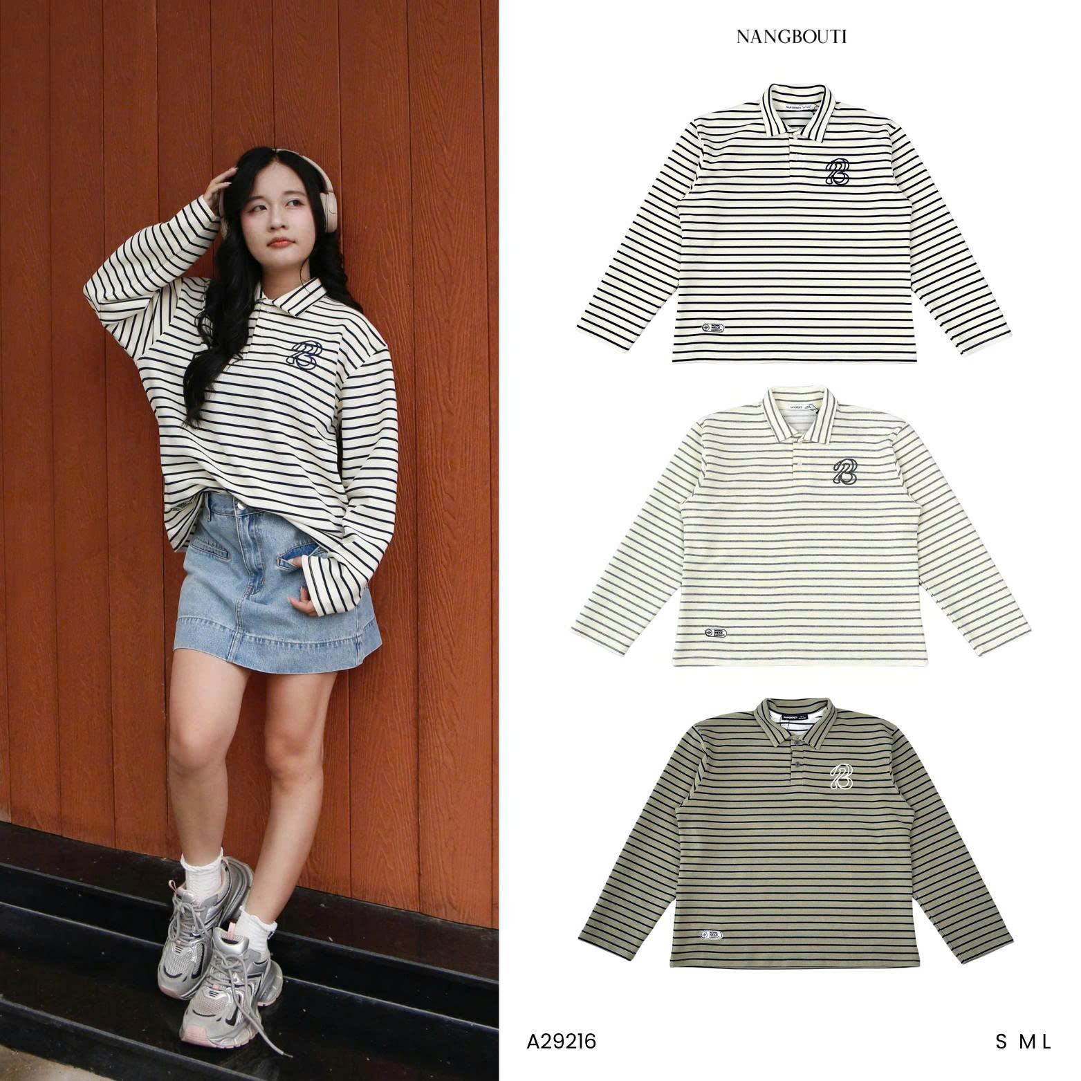 A29216 - A PL sọc TD thêu B