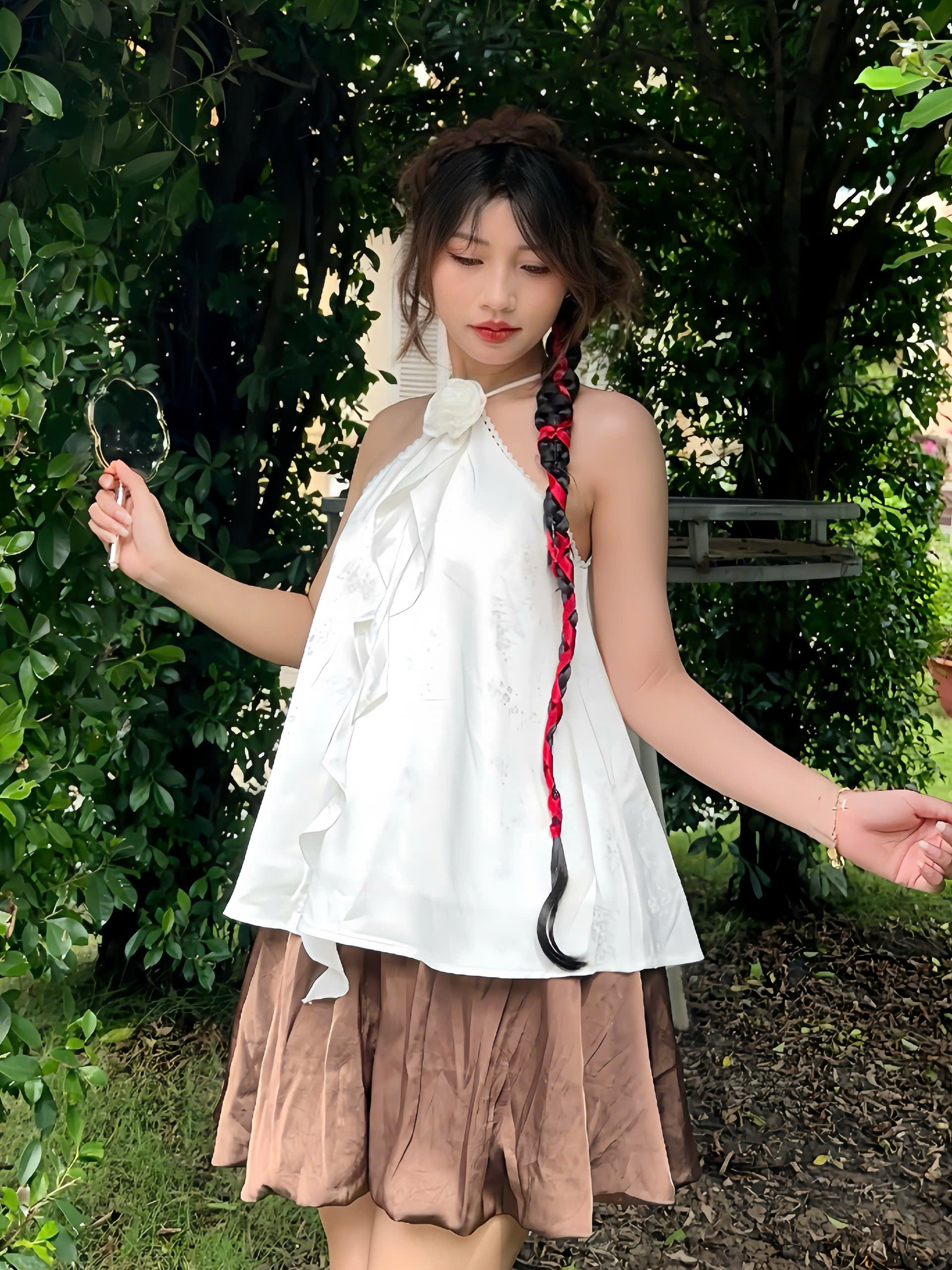 SE1960 - SE yếm phối ren váy bí