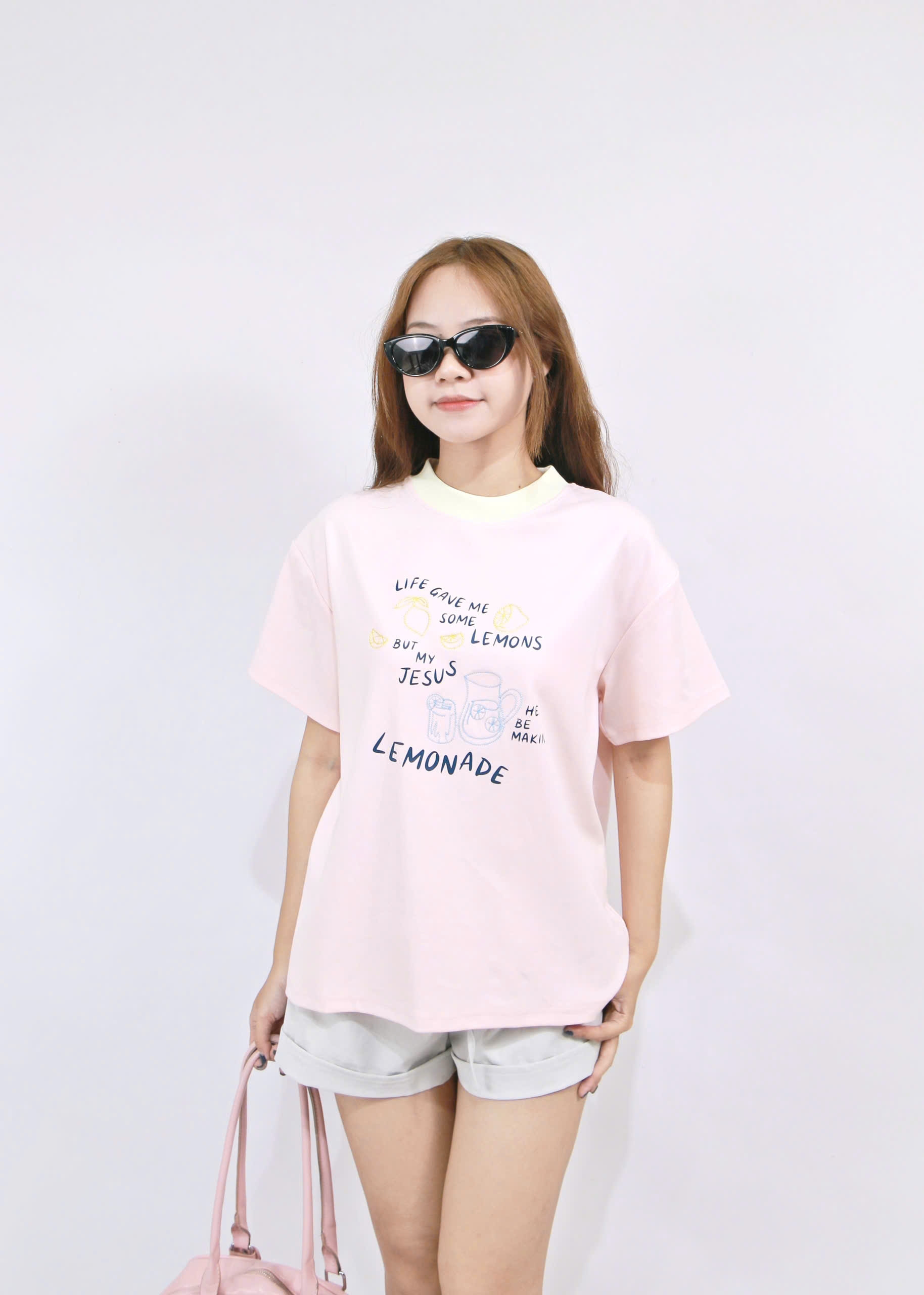 A29710- A thun cổ phối in thêu Lemonade