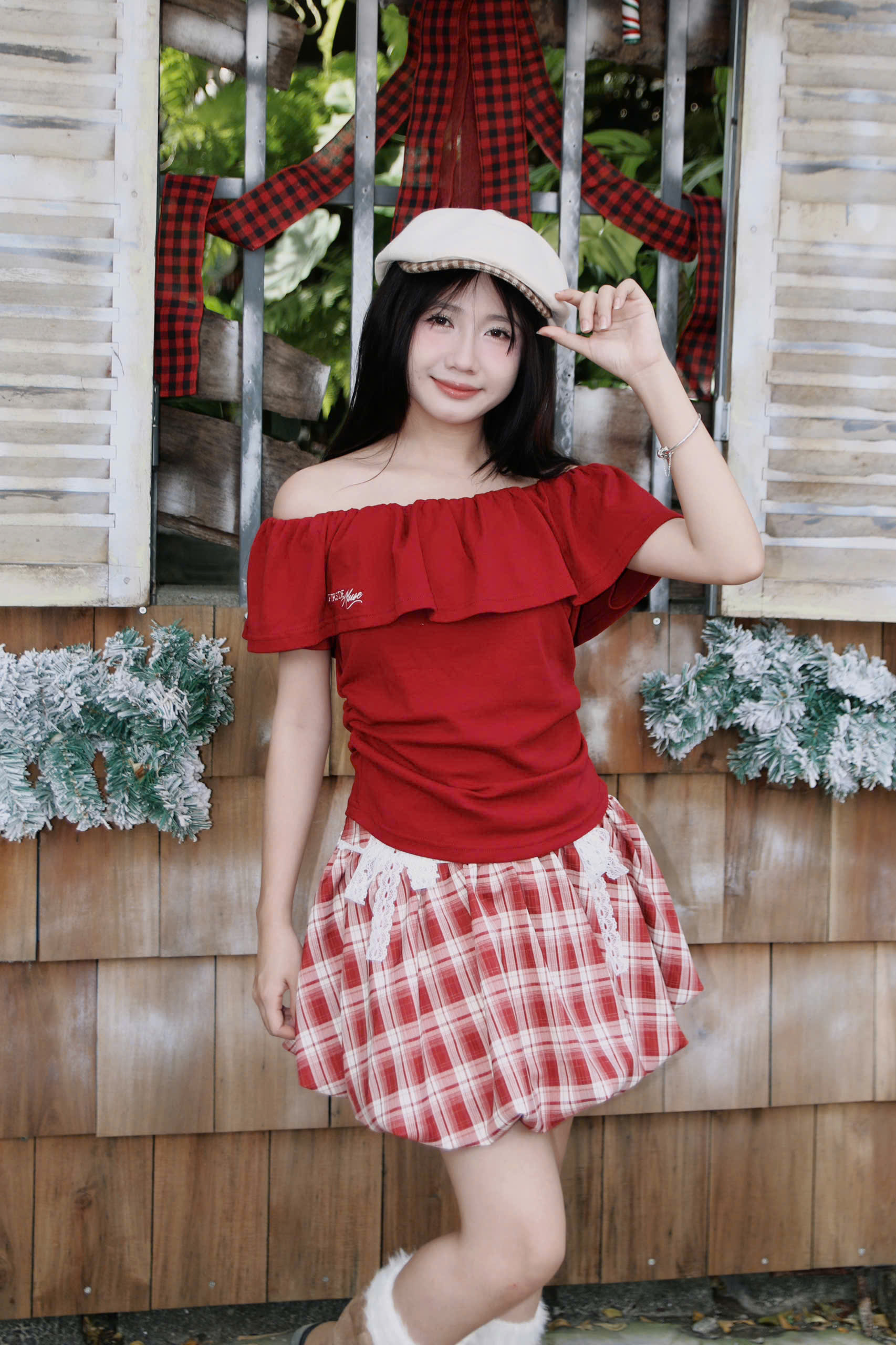 A29249 - A thun trễ vai thêu FLE..Muse