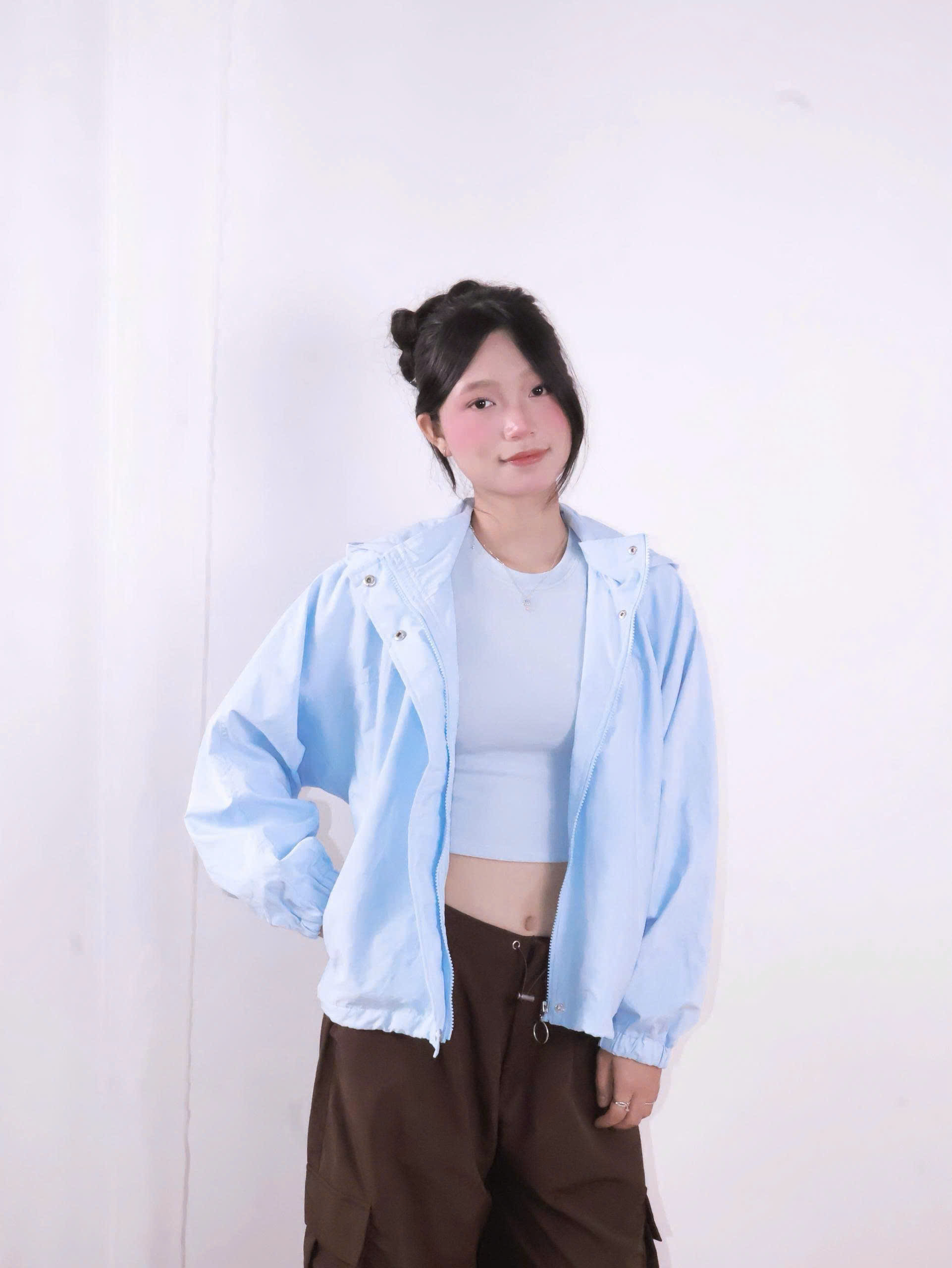 K3329- 	Áo khoác dù nẹp trước