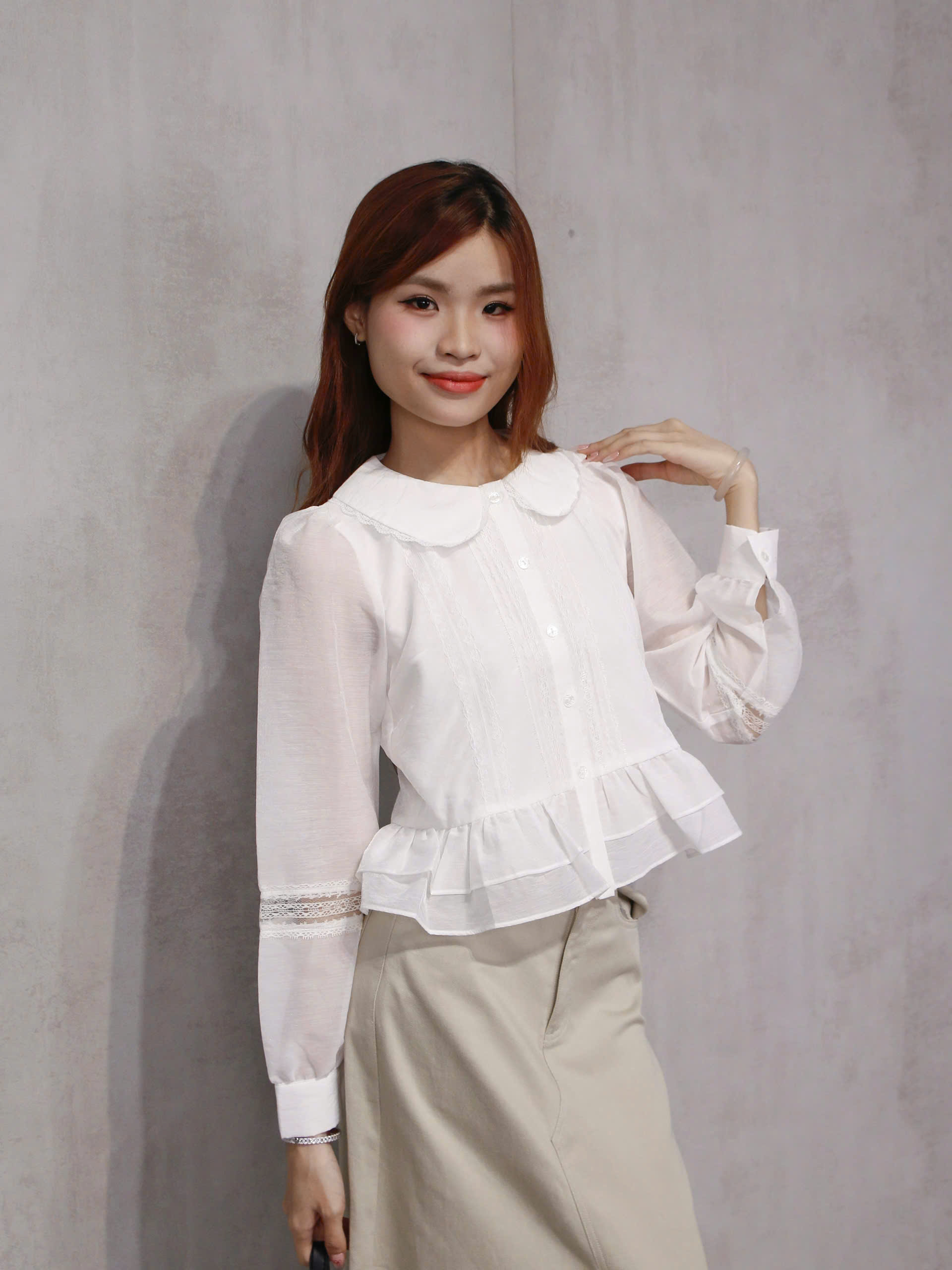 A29123 - A kiểu cổ sen phối ren