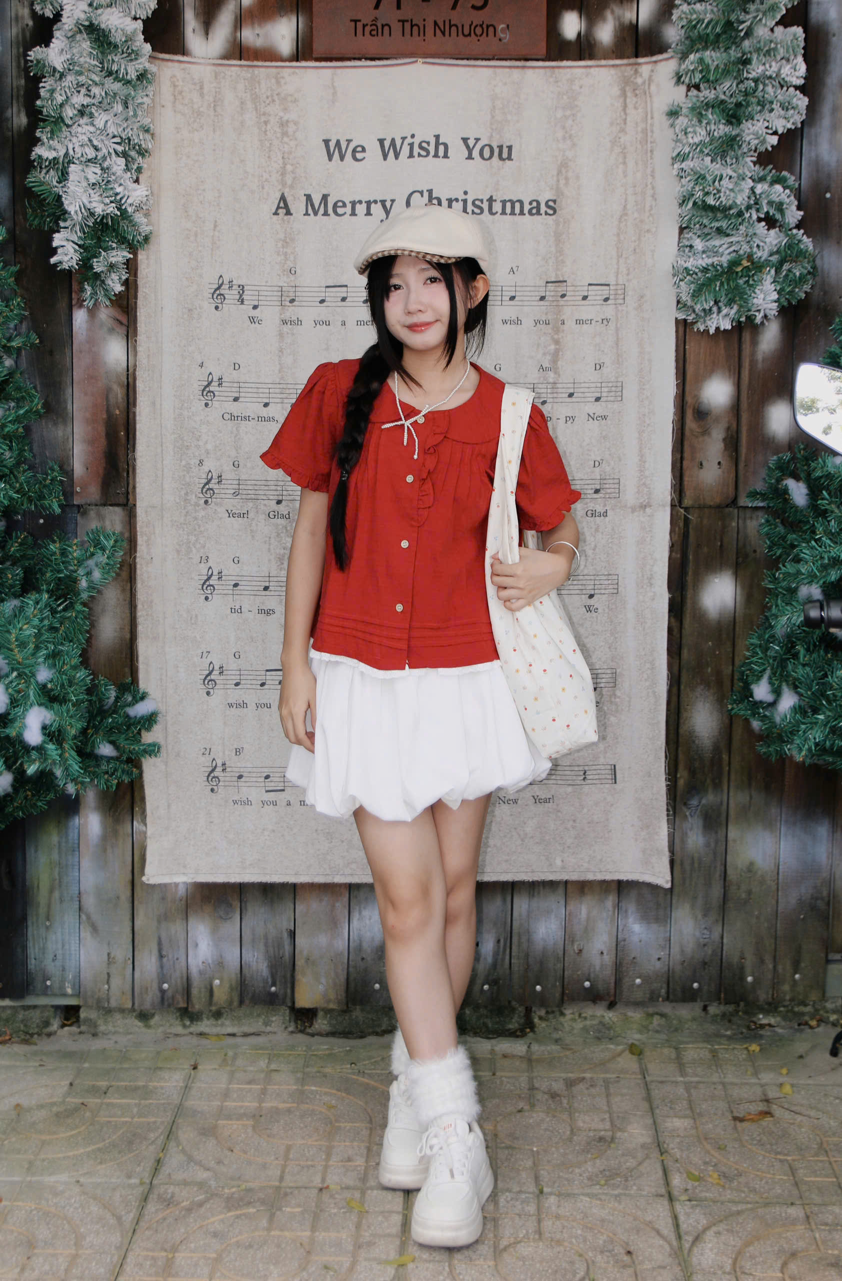 V4000 - V bí ngắn đính 2 dây nơ