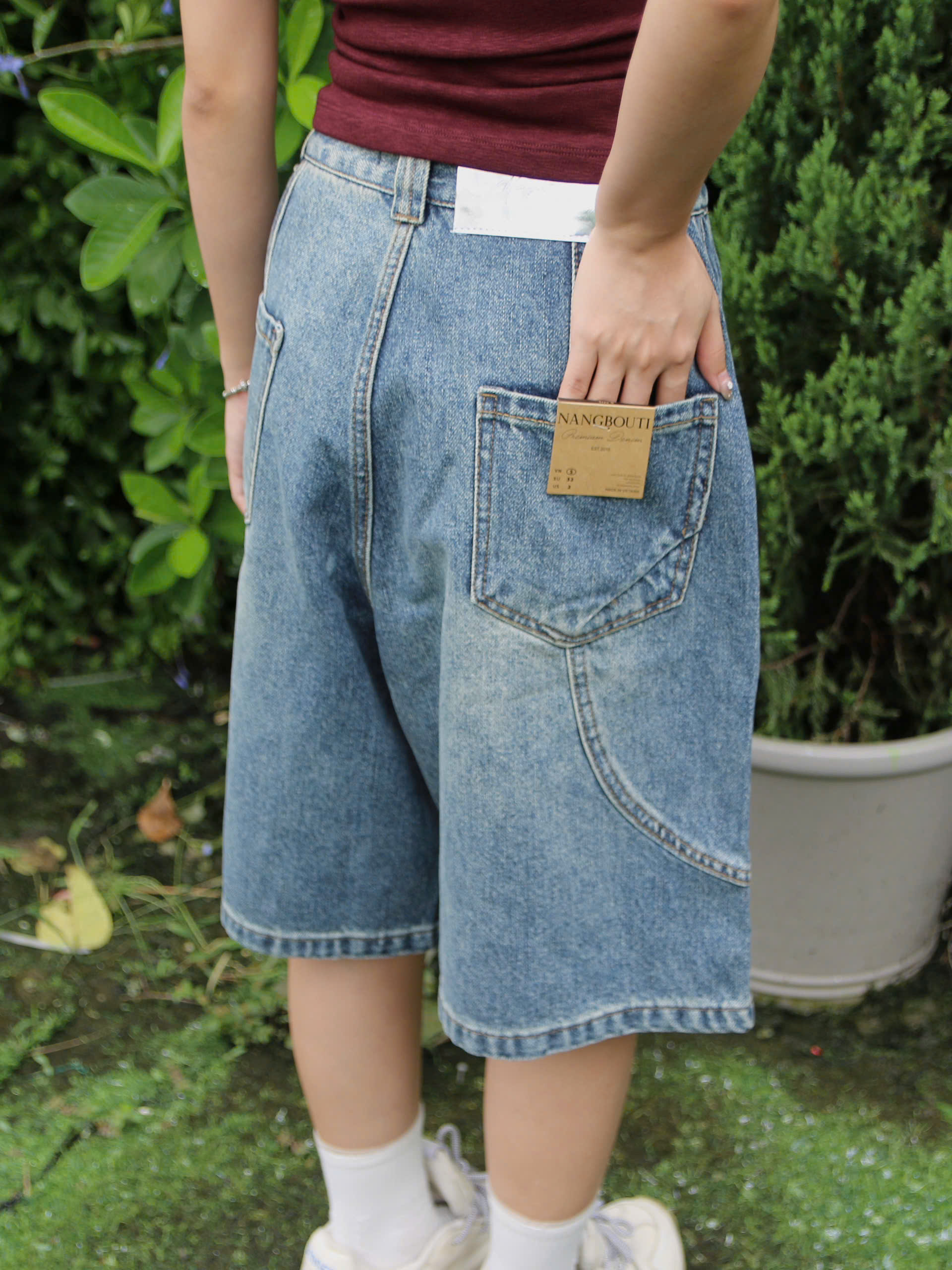 S3697-Short Jean ngố ống cong