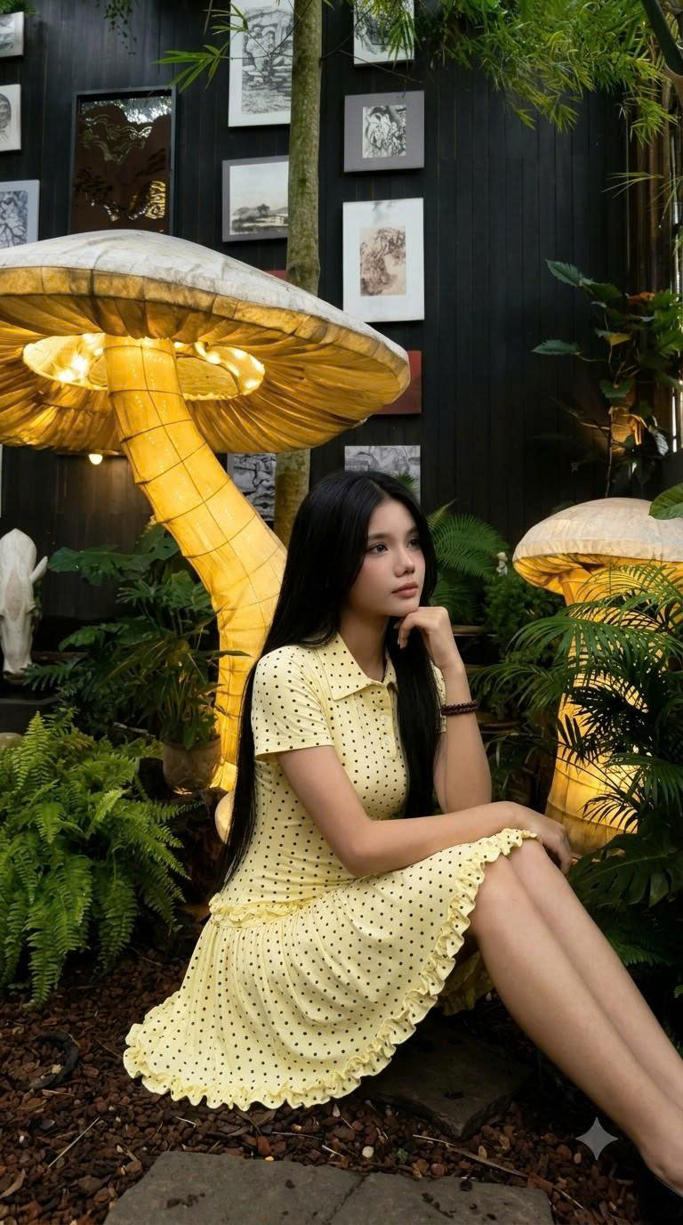 D6299 - Đầm polo nữ dáng xòe viền bèo