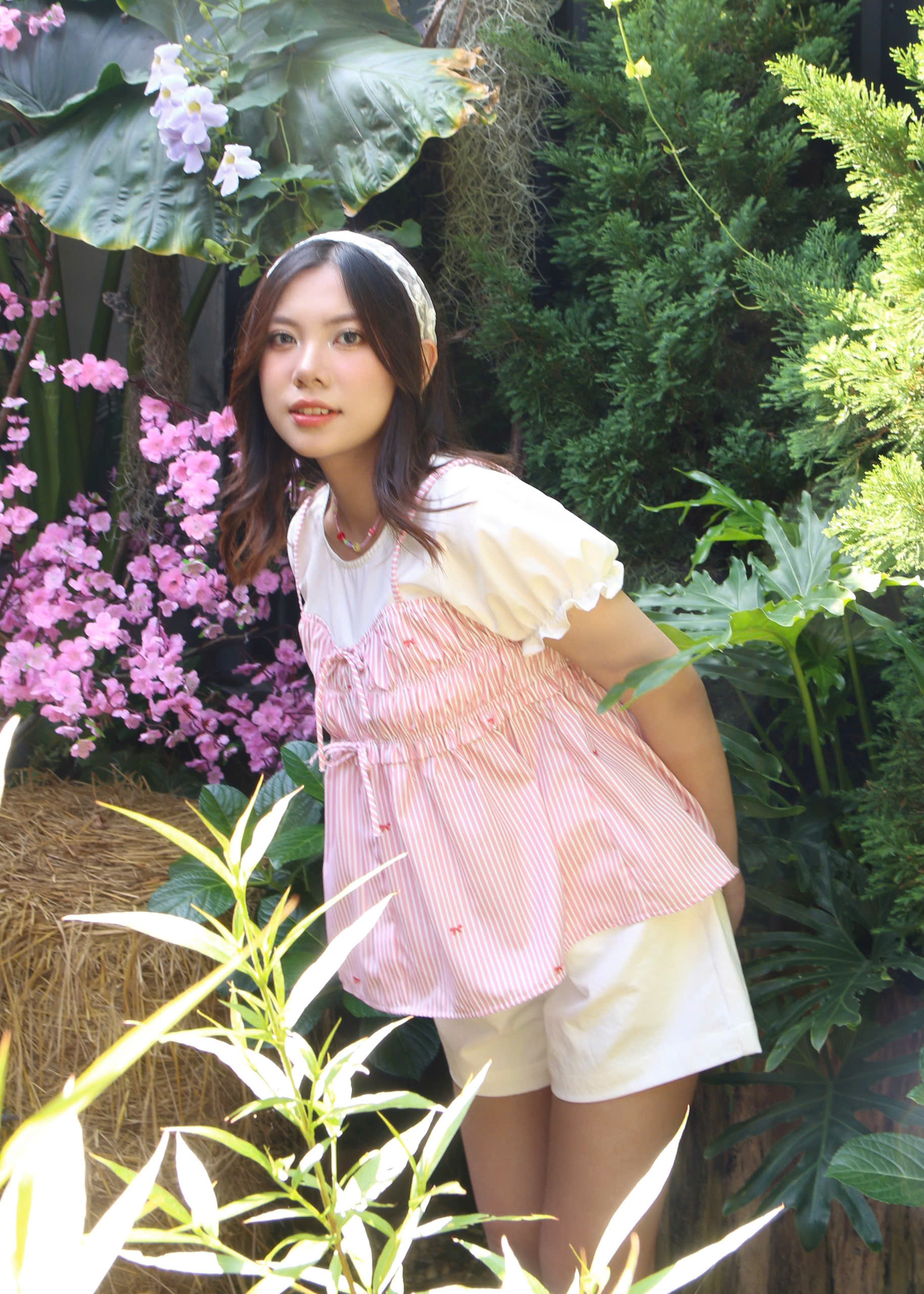 A28691 - A babydoll kiểu phối dún ngực