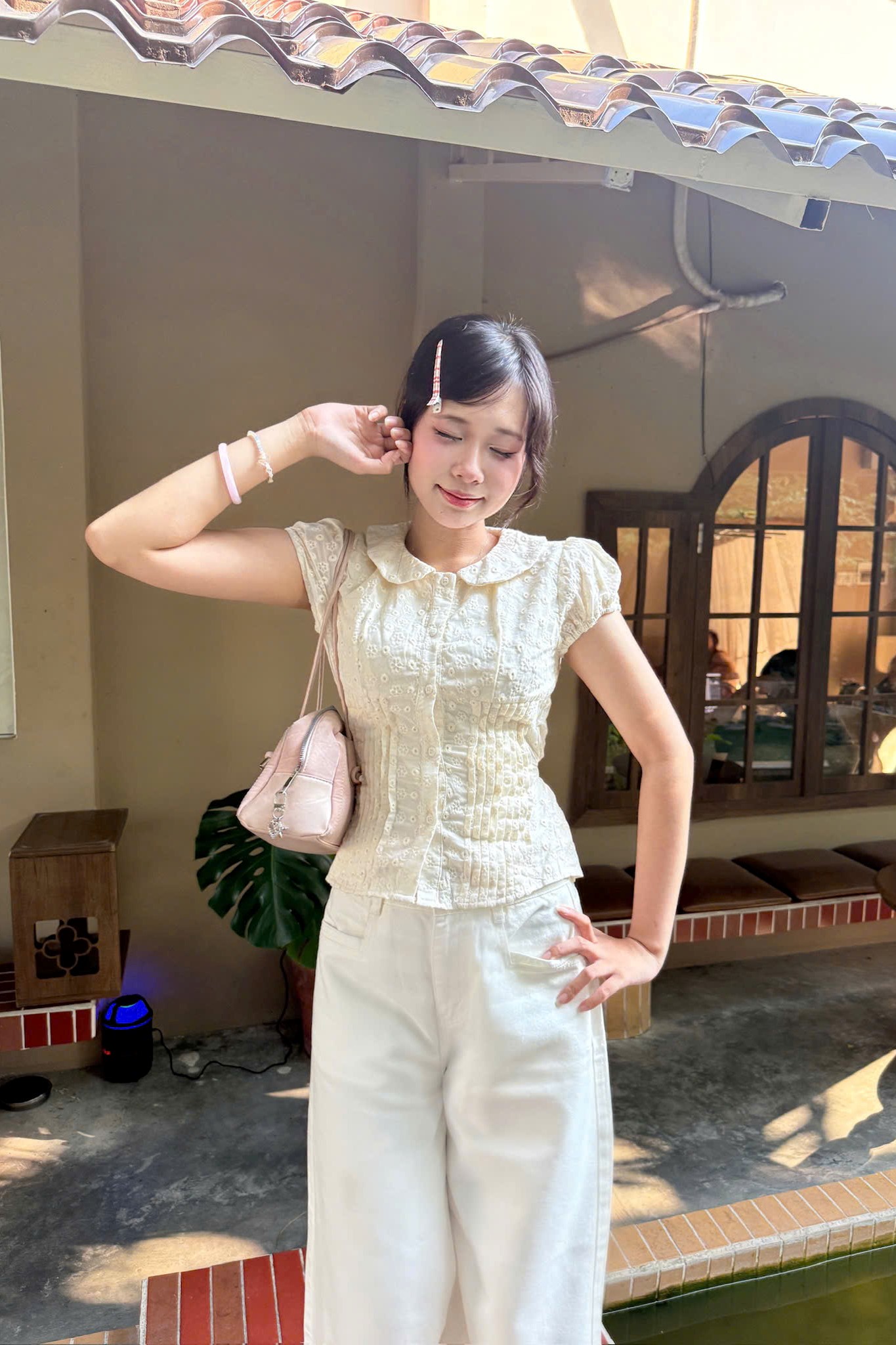 A29635 - A kiểu cổ sen dây buộc eo