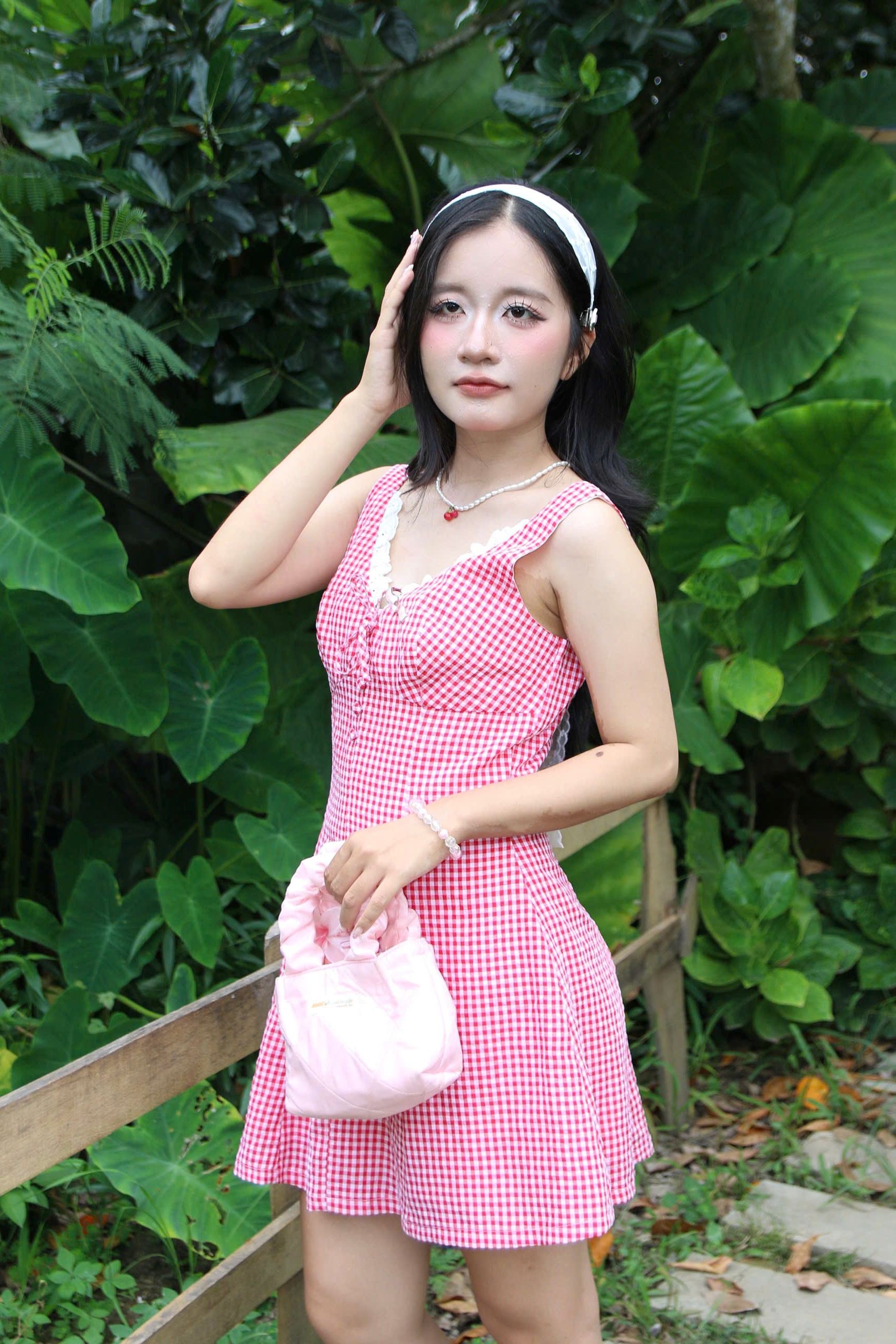 D6135 - D caro phối ren đính nơ