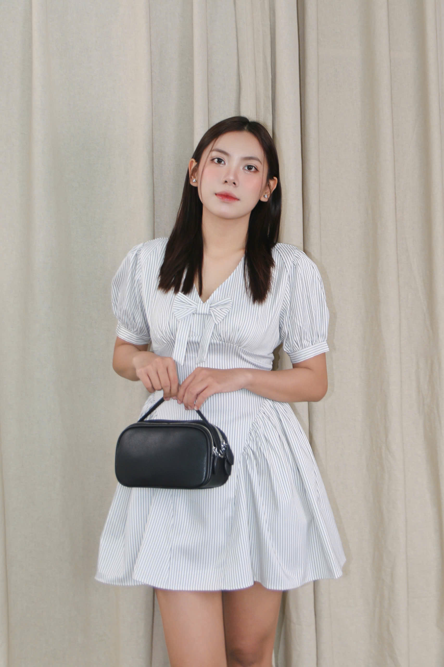 D6251 - D sọc nơ ngực kèm lót trong