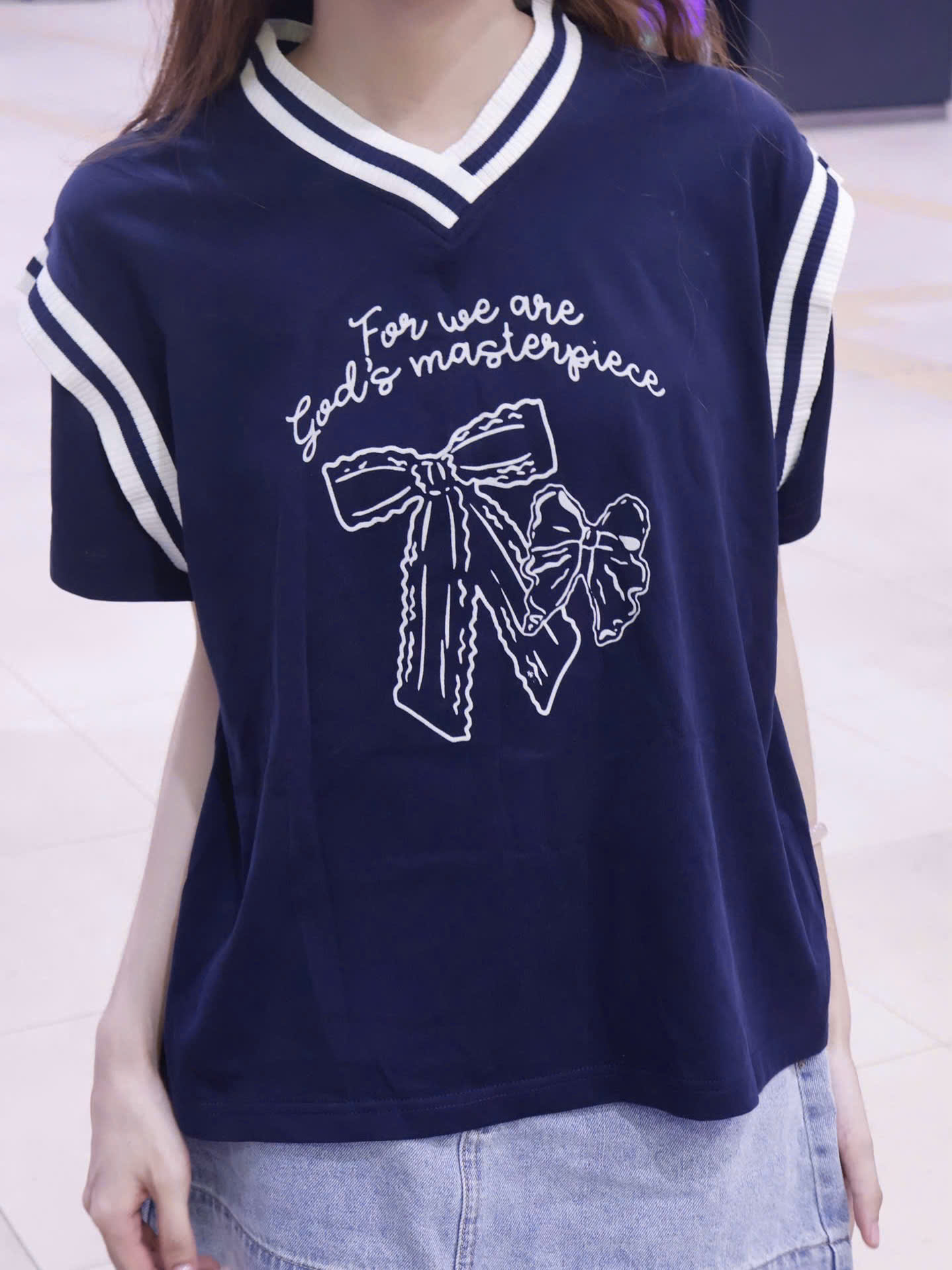 A29152 - A thun phối bo dệt sọc in nơ For we