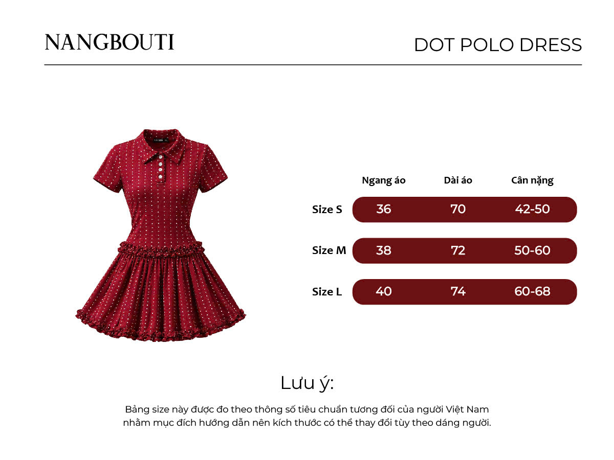 D6299 - Đầm polo nữ dáng xòe viền bèo