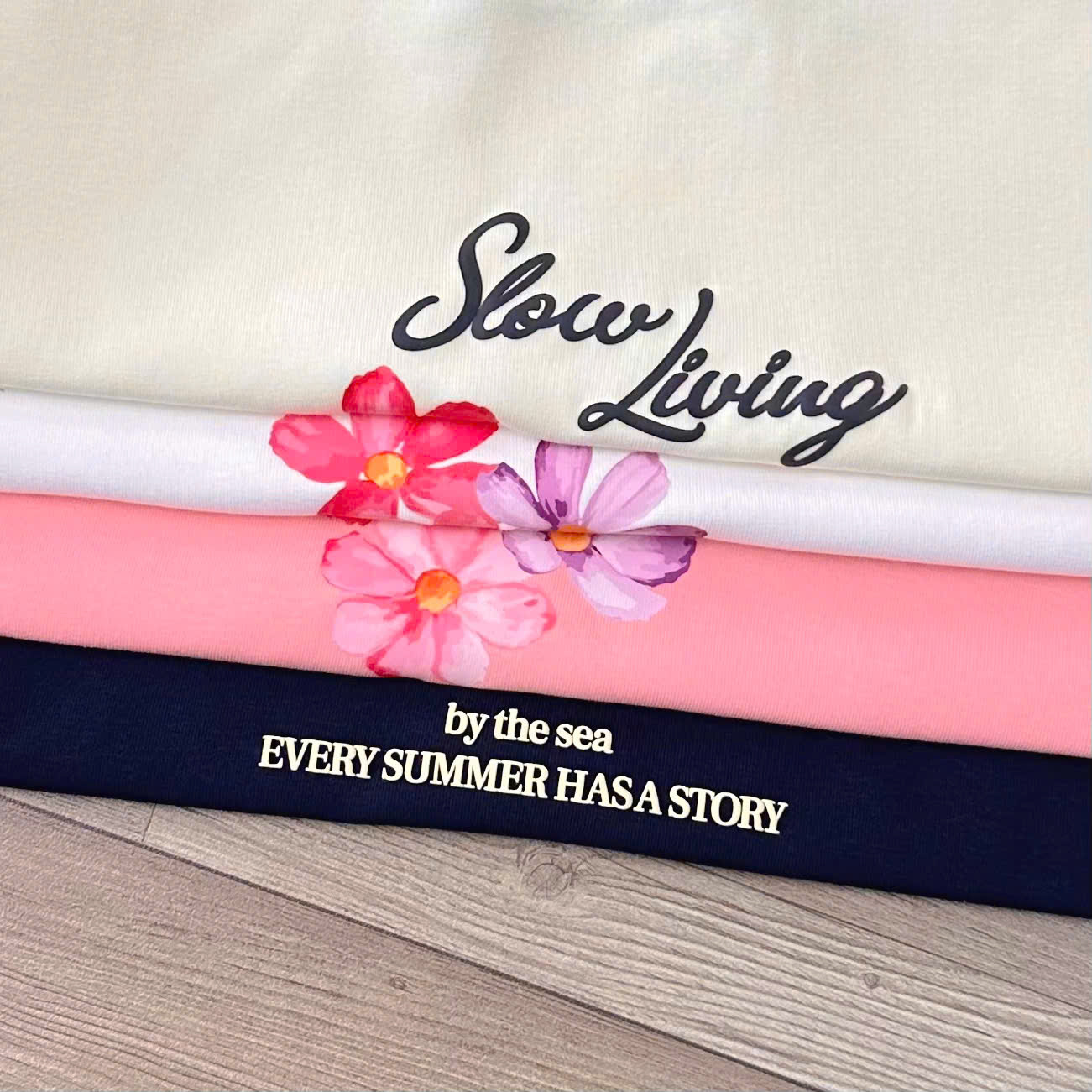 A29692 - A thun Crop phối viền in hoa Slow living