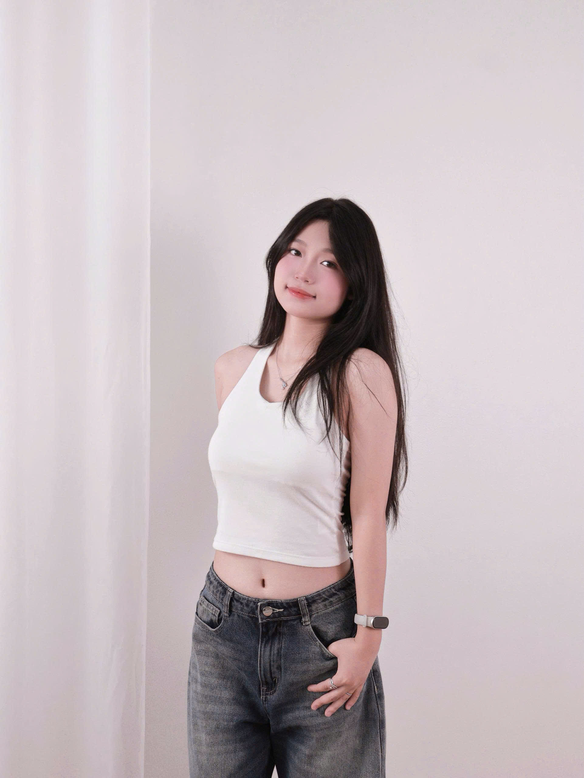 Q9857 - Quần Jean nữ ống cong basic