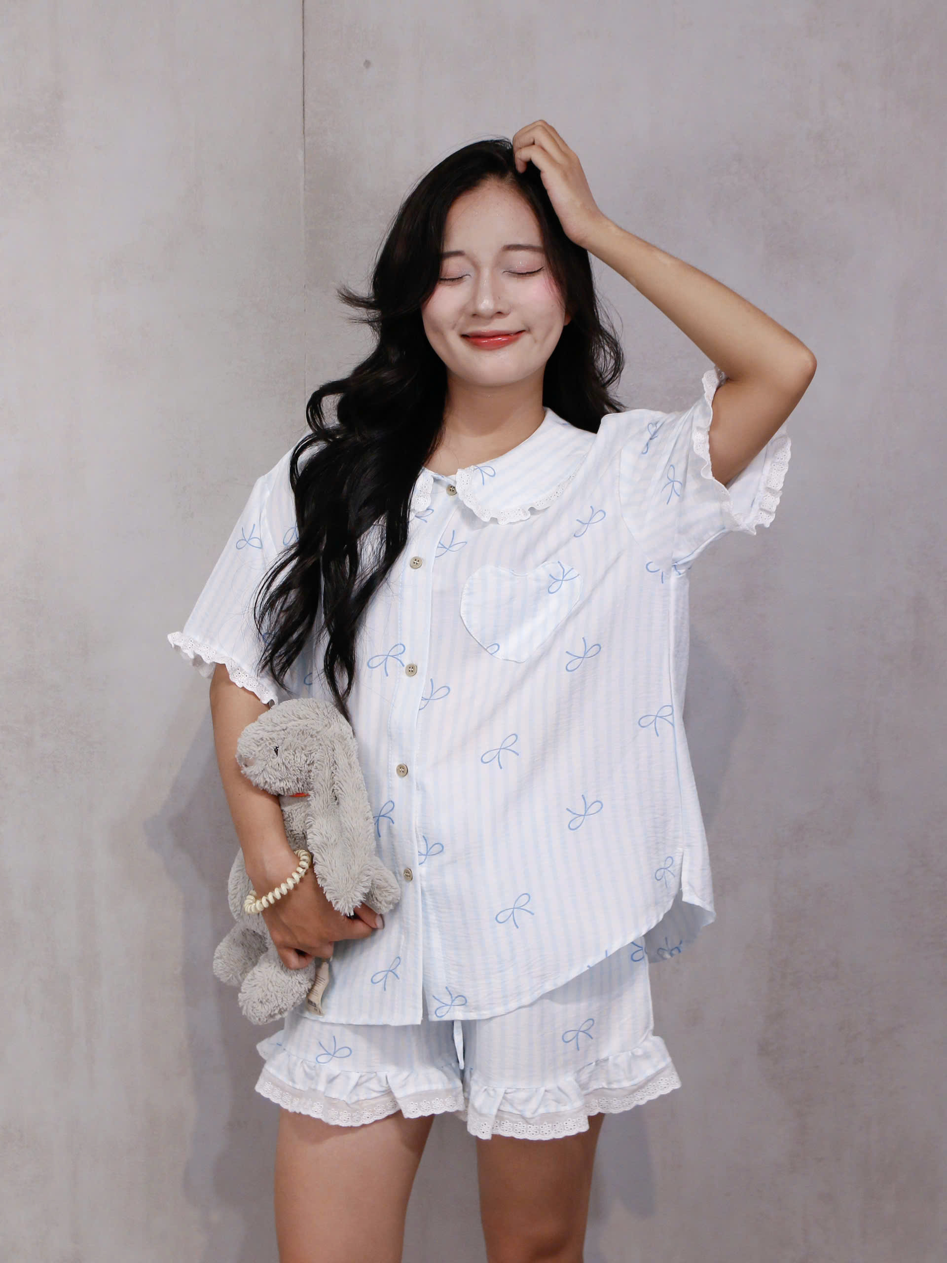 SE1946- SE bộ 2 món phối ren túi trái tim 2609