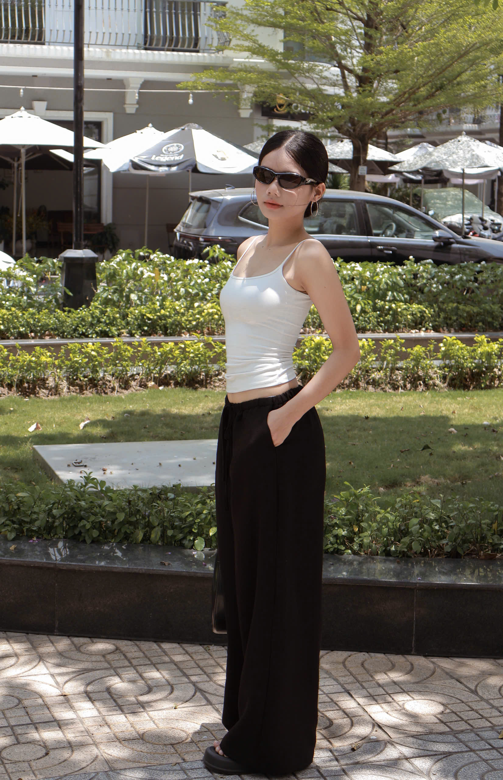 Q9787- 	Q linen nữ ống rộng lưng thun