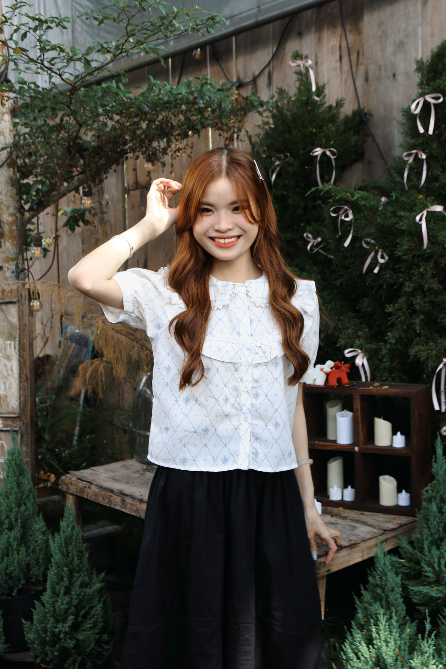 A29210 - A kiểu cổ sen tay bí phối bèo&ren